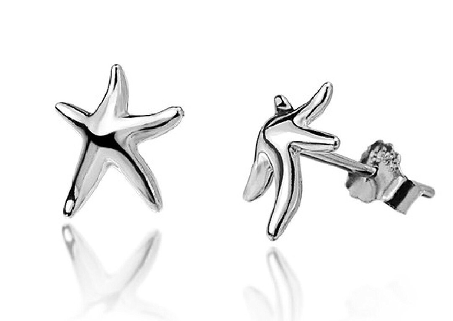 Designer Inspirations Boutique &reg;Starfish Stud Earrings - 925 Sterling Silver Plated - Designer Inspired