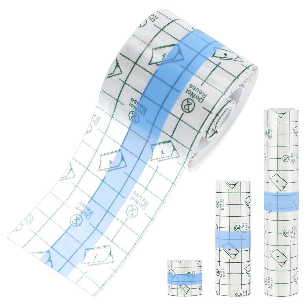 BENECREAT 6 Rolls Transparent Dressing Adhesive Bandge, 1.97/3.94/5.91 Inch Wide Waterproof Stretch Adhesive Bandages, Clear Prote