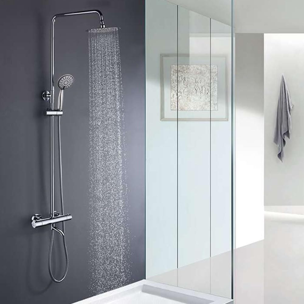 Kibath L465521 - Colonna doccia termostatica Quad rubinetto a canna, cromo lucido