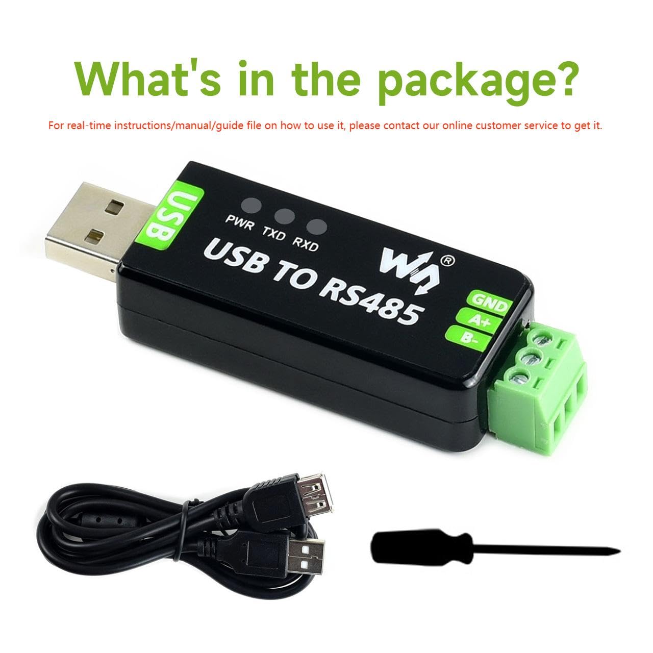 LUCKFOX USB to RS485 Converter, Industrial USB to RS485 Bidirectional Converter, Stable Communication, for Industrial Control Equipment or Applications with High Communication Requirements