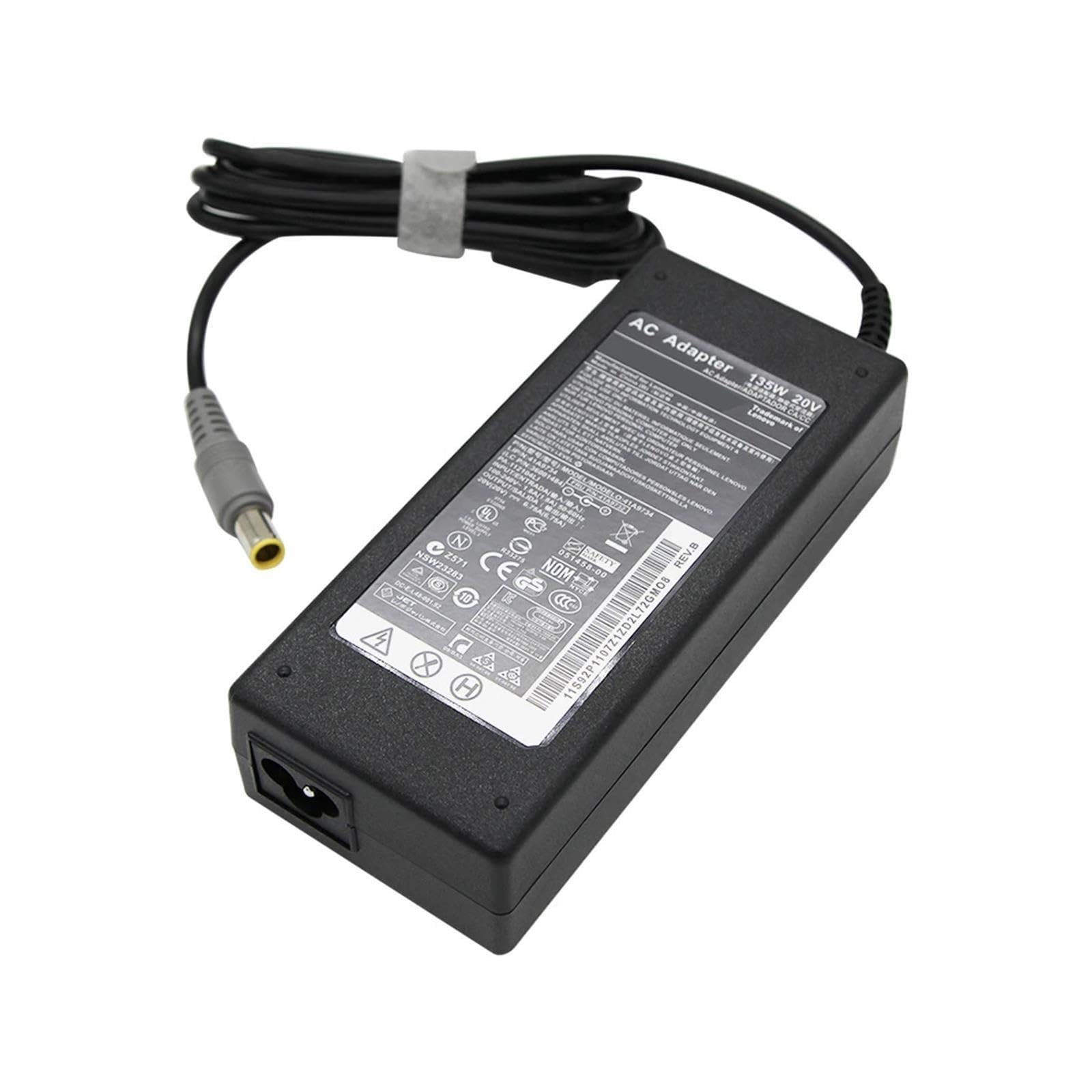Cargador De Corriente Adaptador De Vuelta De CA De 20V, 6,75a, 135W, 7,9x5,5mm, Compatible con ThinkPad,Yoga T430s T510 T530 T520 T520i W510 W520 W530 2P 45N005(with BR Cable)