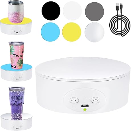 Riomh Tumbler Display Stand: Automatic, Silent,360° Rotation for Flawless Displays
