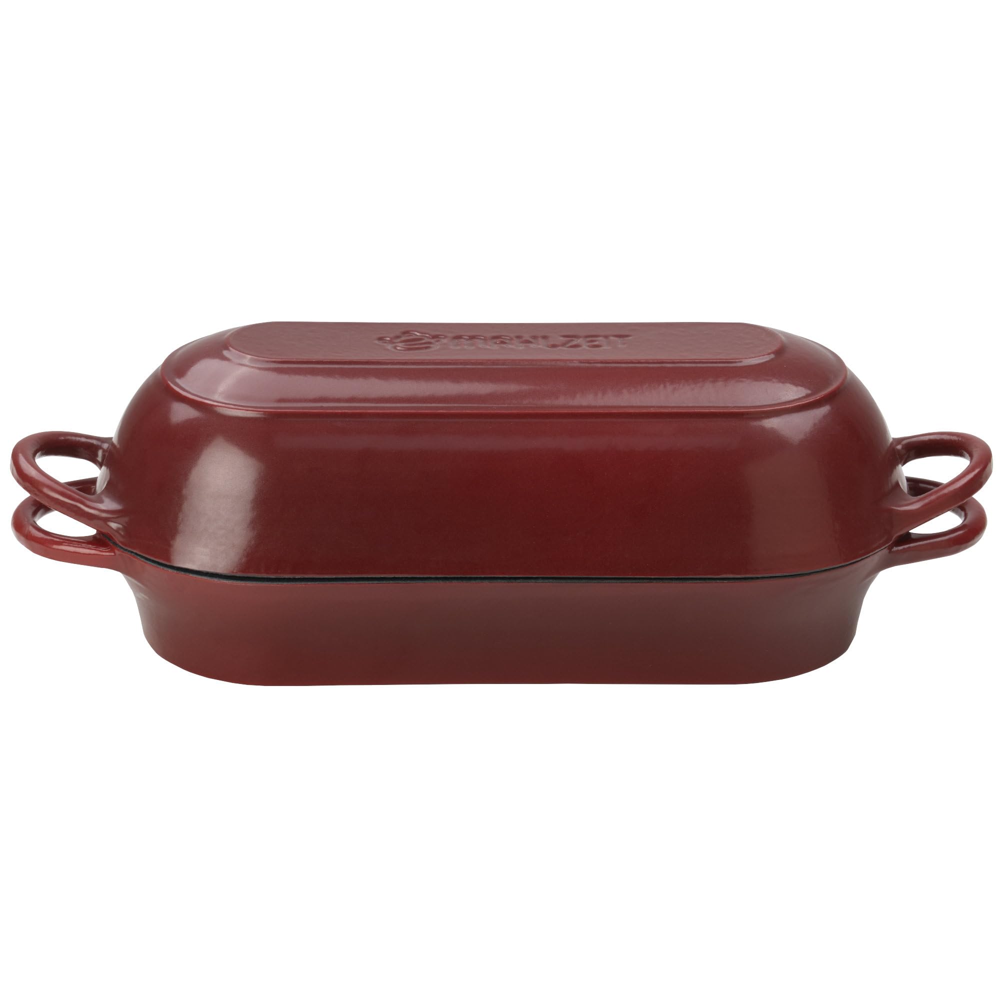 Mahlzeit Gusseisen Brottopf Set emailliert | 4,5 Liter | Dark Cherry | Brotbackform mit Brotschlinge | Brotbackset, Gusseisentopf, Brotform, Brotbackform mit Deckel, Emaille Schmortopf