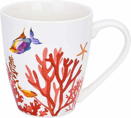 STP GOODS Taza de café de porcelana de hueso con asa para bebidas calientes, 12.17 fl oz (12.2 fl oz), taza de té de porcelana de hueso para