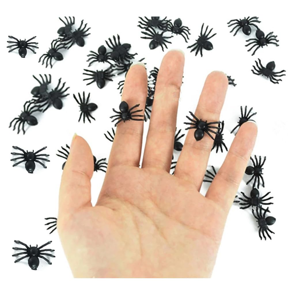 200 Araignées Plastique Halloween ZEACCT - 5 Couleurs Dont Phosphorescent - Farce Décor