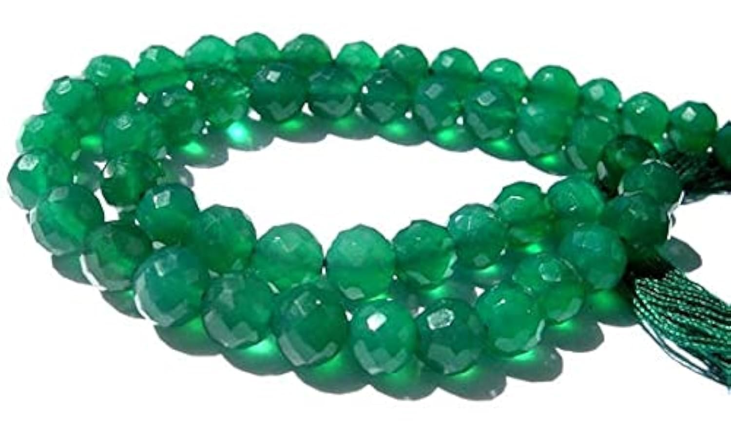 Onyx vert micro-facetté perles de 8mm de qualité supérieure en rang