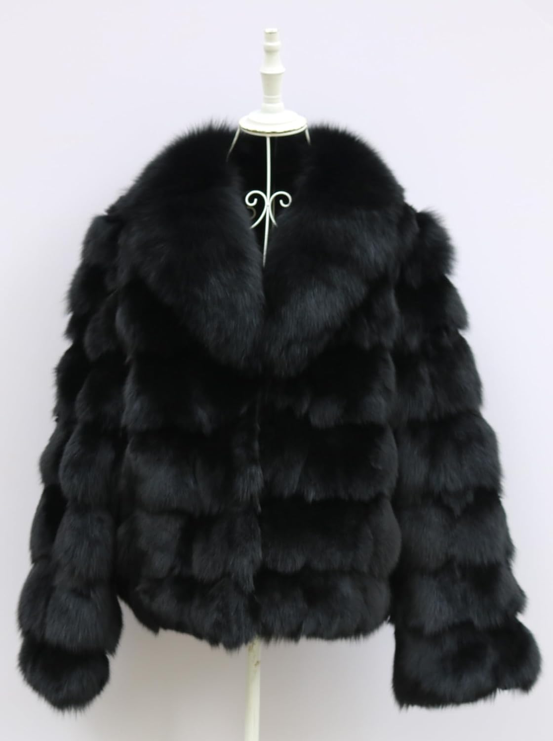 Women's Genuine Fox Fur Coat Thick Warm Fur Jacket Winter Outerwear