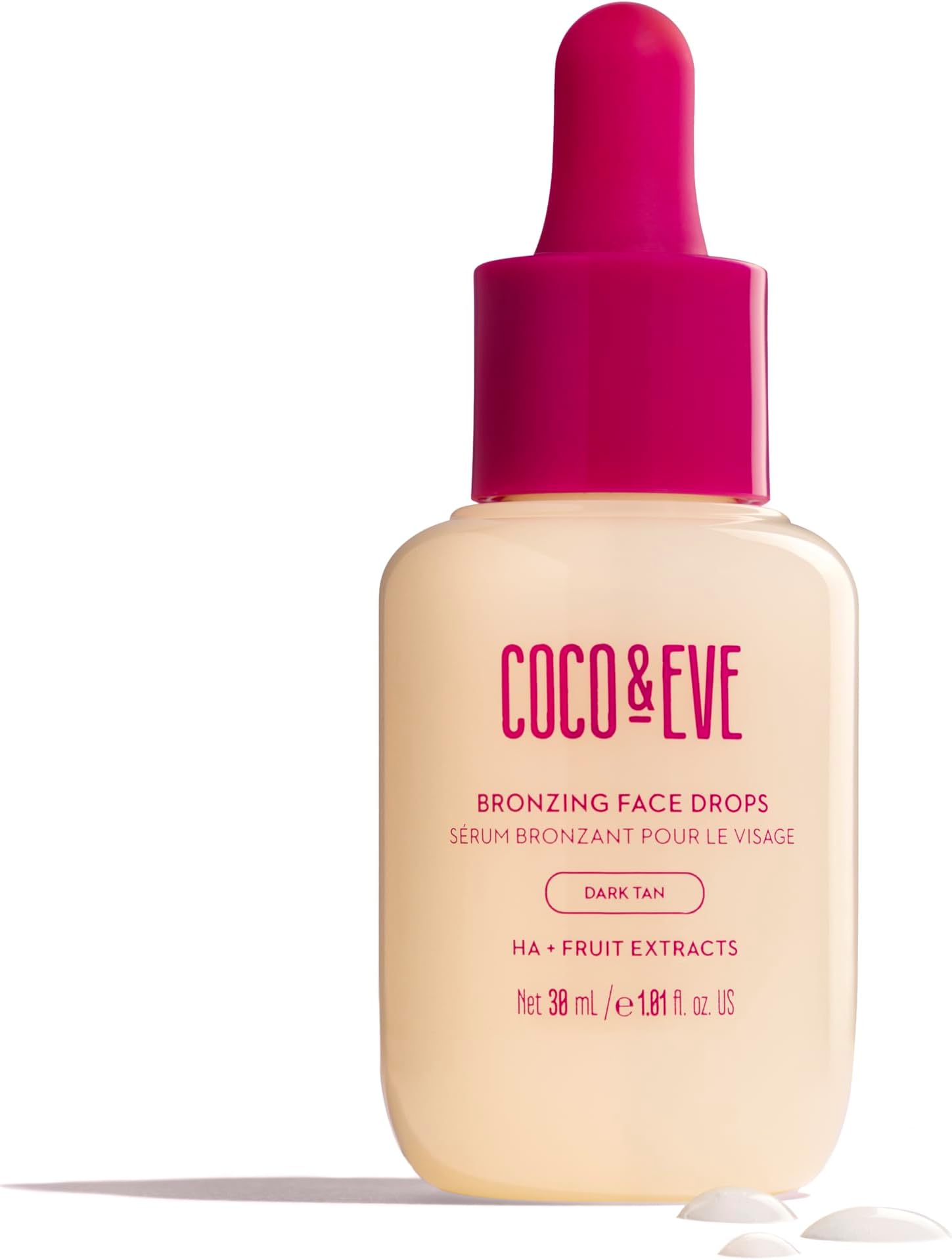 Sunny Honey Bronzing Face Drops (Dark), Natural Self Tanning Face Drops. Hydrating Hyaluronic Acid. Indoor Sunless Moisturizing Self Tanner. (1 fl oz)