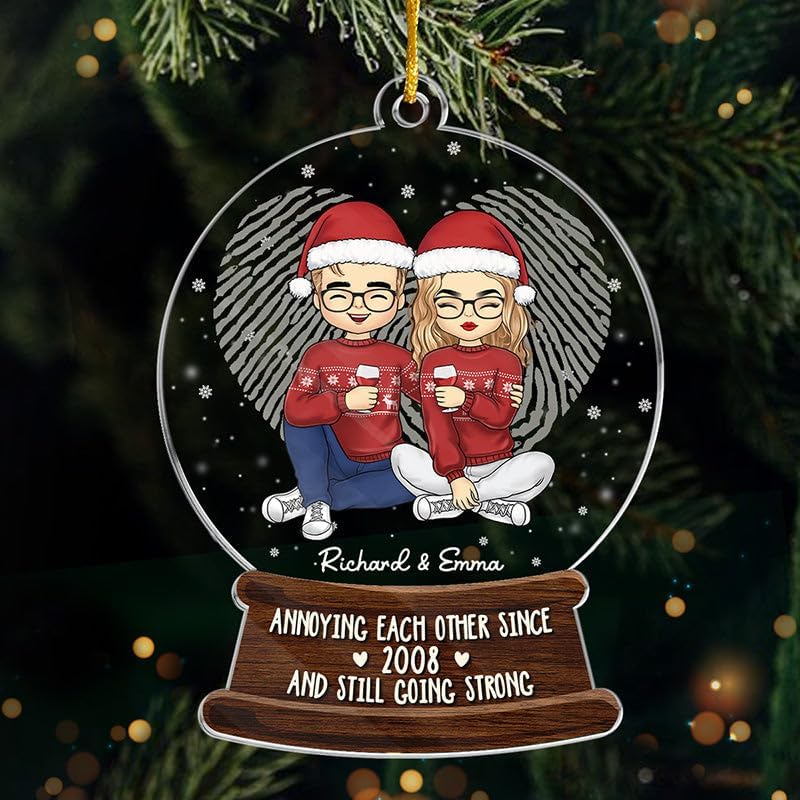 Pawfect House Annoying Each Other - Adornos de Navidad acrílicos personalizados 2023, regalos para parejas, decoraciones para árbol de Navidad, disponible en Yaxa Guatemala