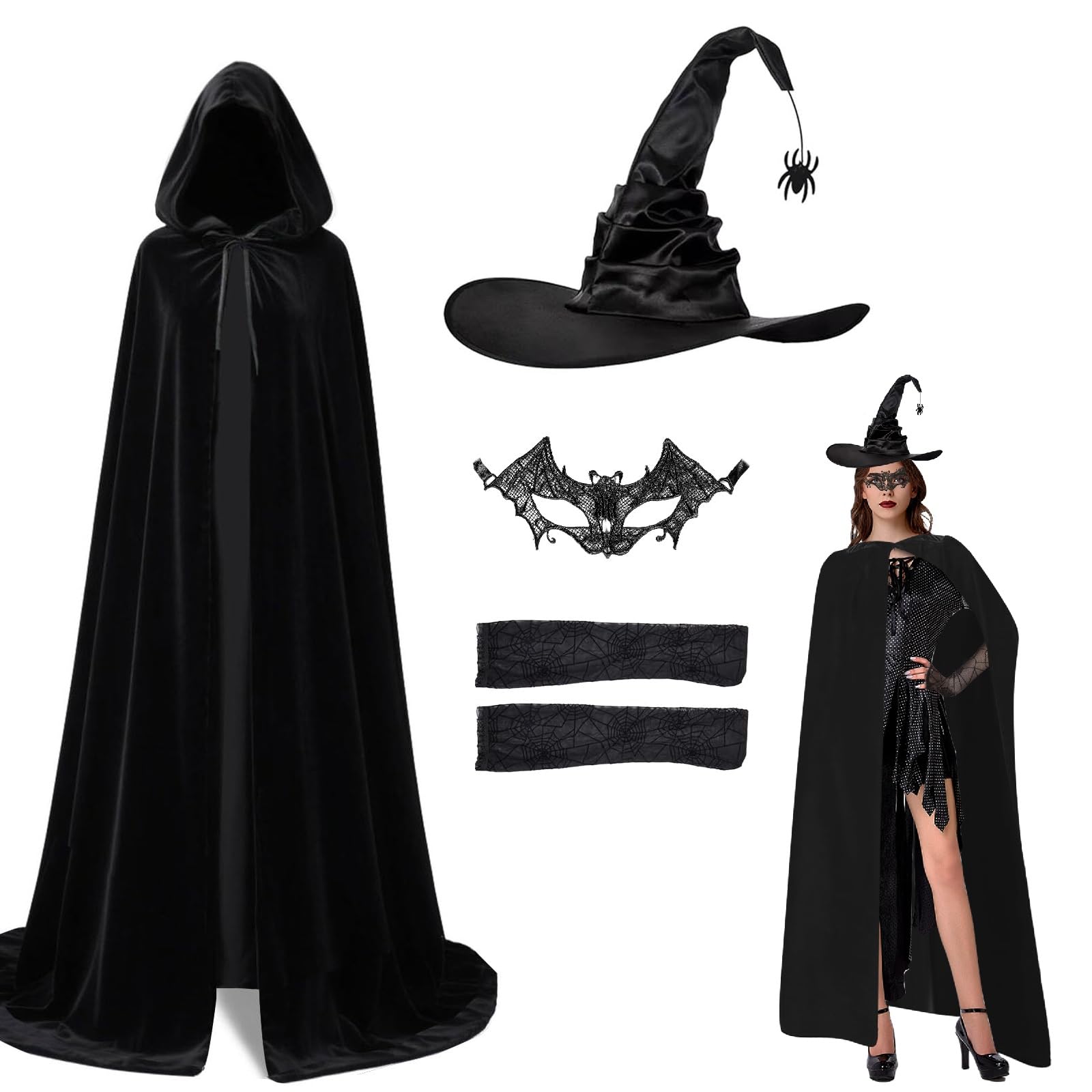 NebulaGlam Devil Halloween Costume Set, Halloween Women's Devil Vampire Costume Set including Premium Accessories