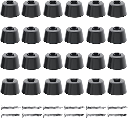 Miniatura 6 de Suiwotin 24 piezas de parachoques redondos de goma, 1 pulgada de ancho x 12 pulgadas de alto, patas de tabla de cortar antideslizantes con