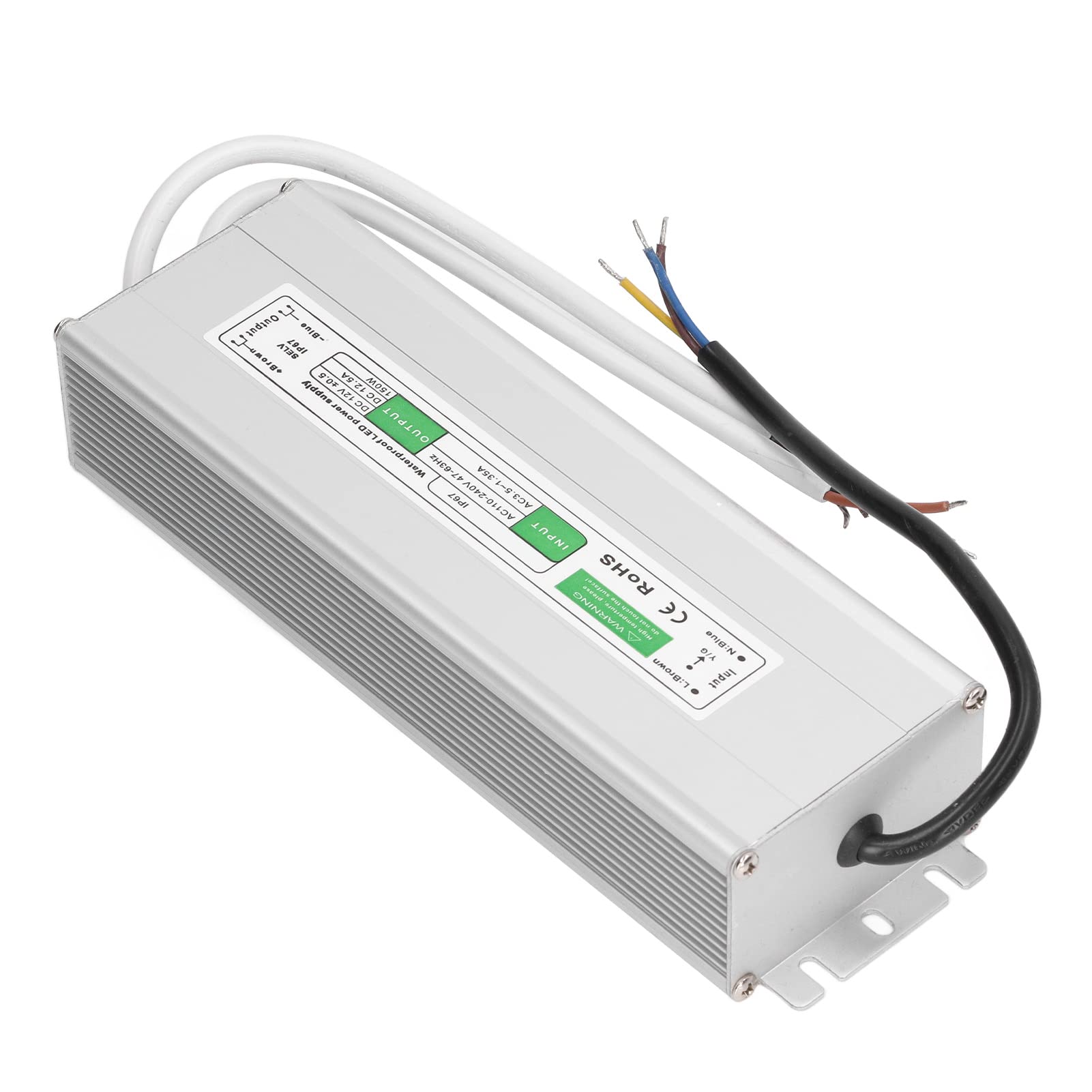 Driver di Alimentazione LED, CA 110 V-240 V Buona Dissipazione del Calore Protezione da Cortocircuito Protezione da Sovracorrente Trasformatore di Alimentazione LED per Striscia Luminosa (12V-150W)