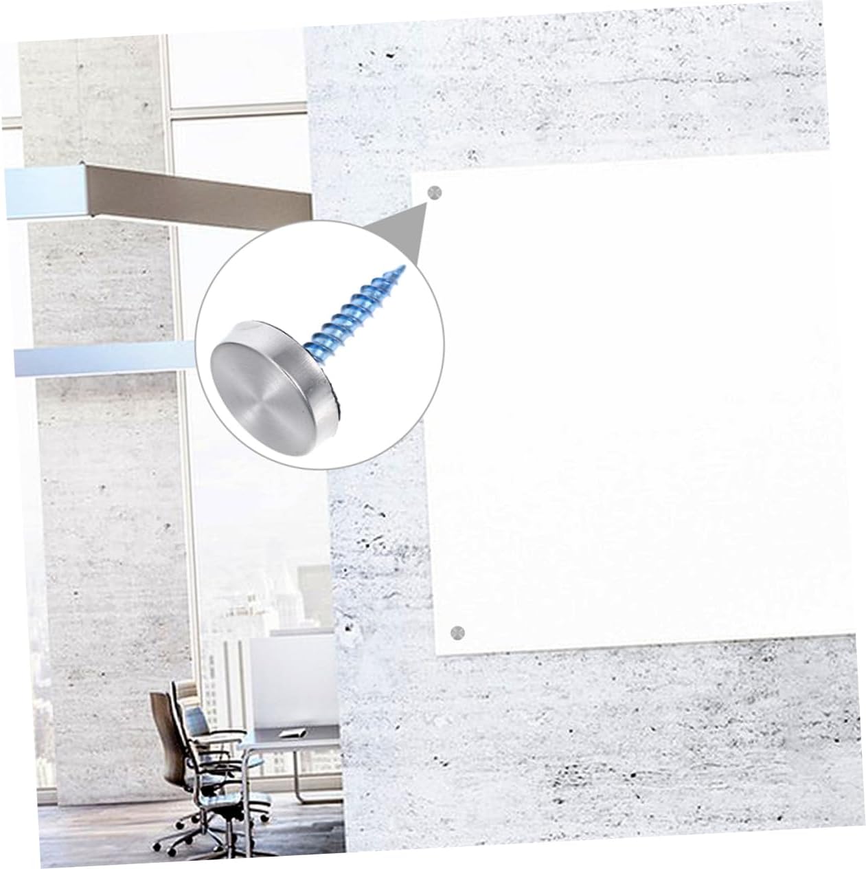 Stainless Steel Mirror Screws with Decorative Caps for Glass
