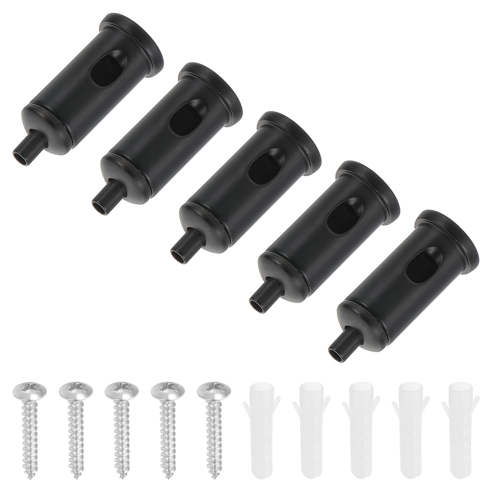 PATIKIL Cord Grip Connector 5 Set Adjustable Steel Wire Rope Cable Clamp with Base for Suspending Chandelier Panel Lamp Lighting Accessories