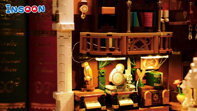 Cabeeskii Book Nook - Set di mattoncini da costruzione per casa con LED, per adulti, ragazzi e ragazze dagli 8 anni in su
