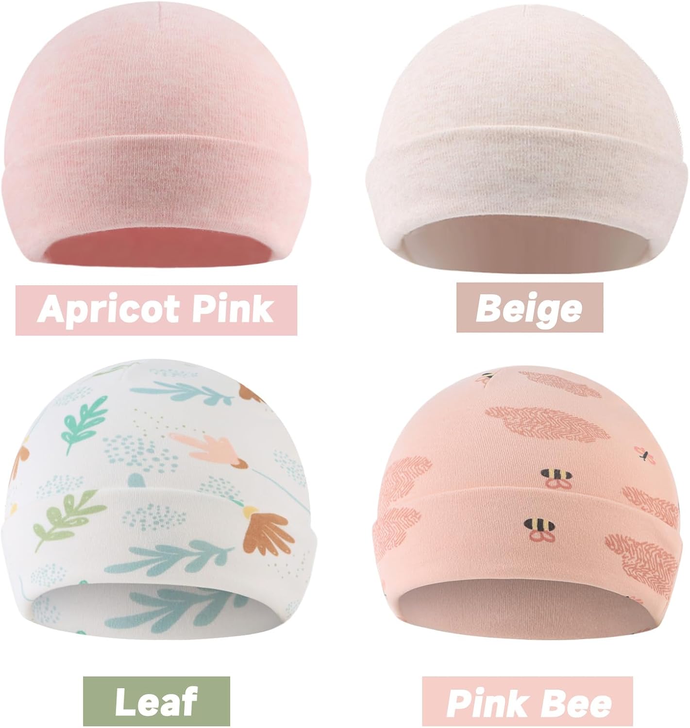 Zsedrut Spring Infant Hospital Beanie Newborn Baby Girls Cotton Hat Tolddler Boy Soft Double-Layer Hat - Image 2