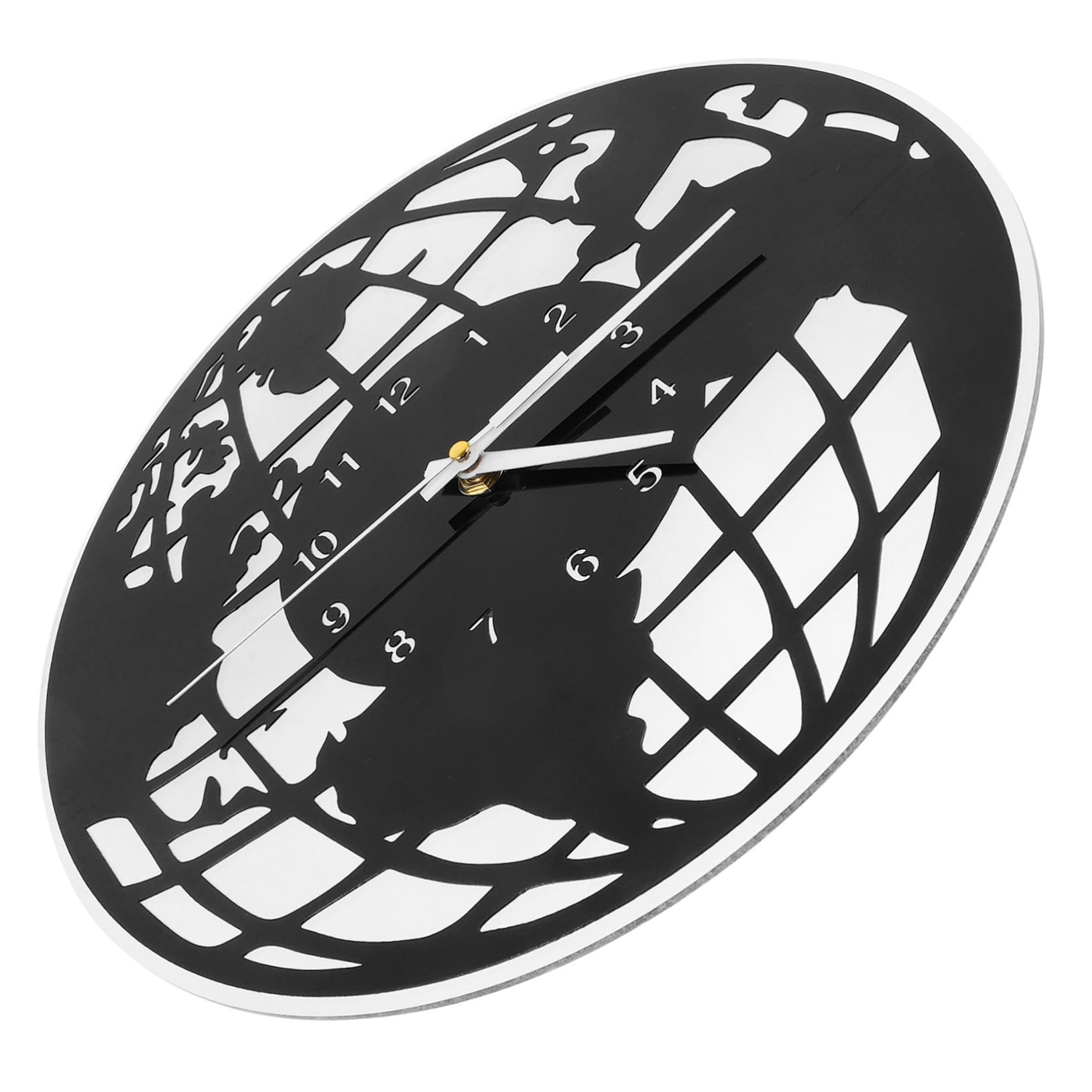 Horloge murale silencieuse carte du monde vintage au mécanisme sans bruit