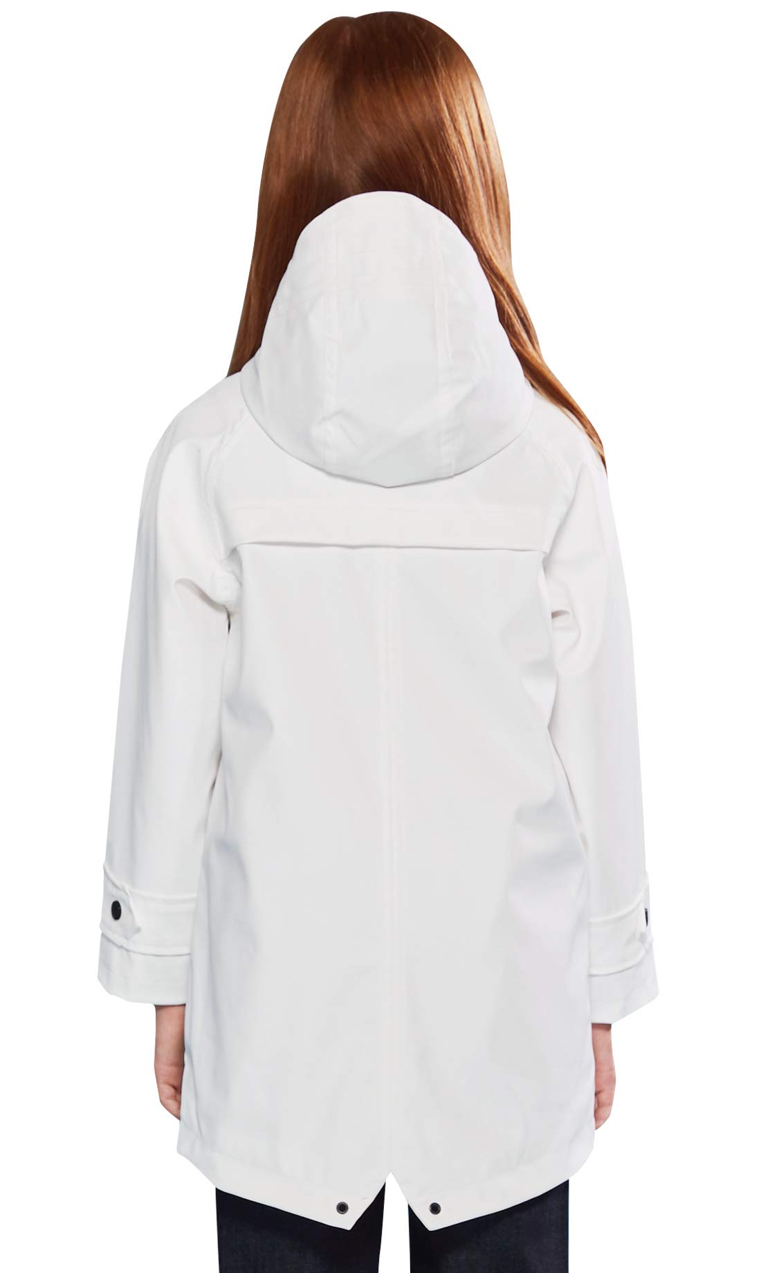SOLOCOTE Chubasquero para Niños con Capucha Mochila Forrada de Goma para Niñas y Niños Impermeable y Resistente al Viento