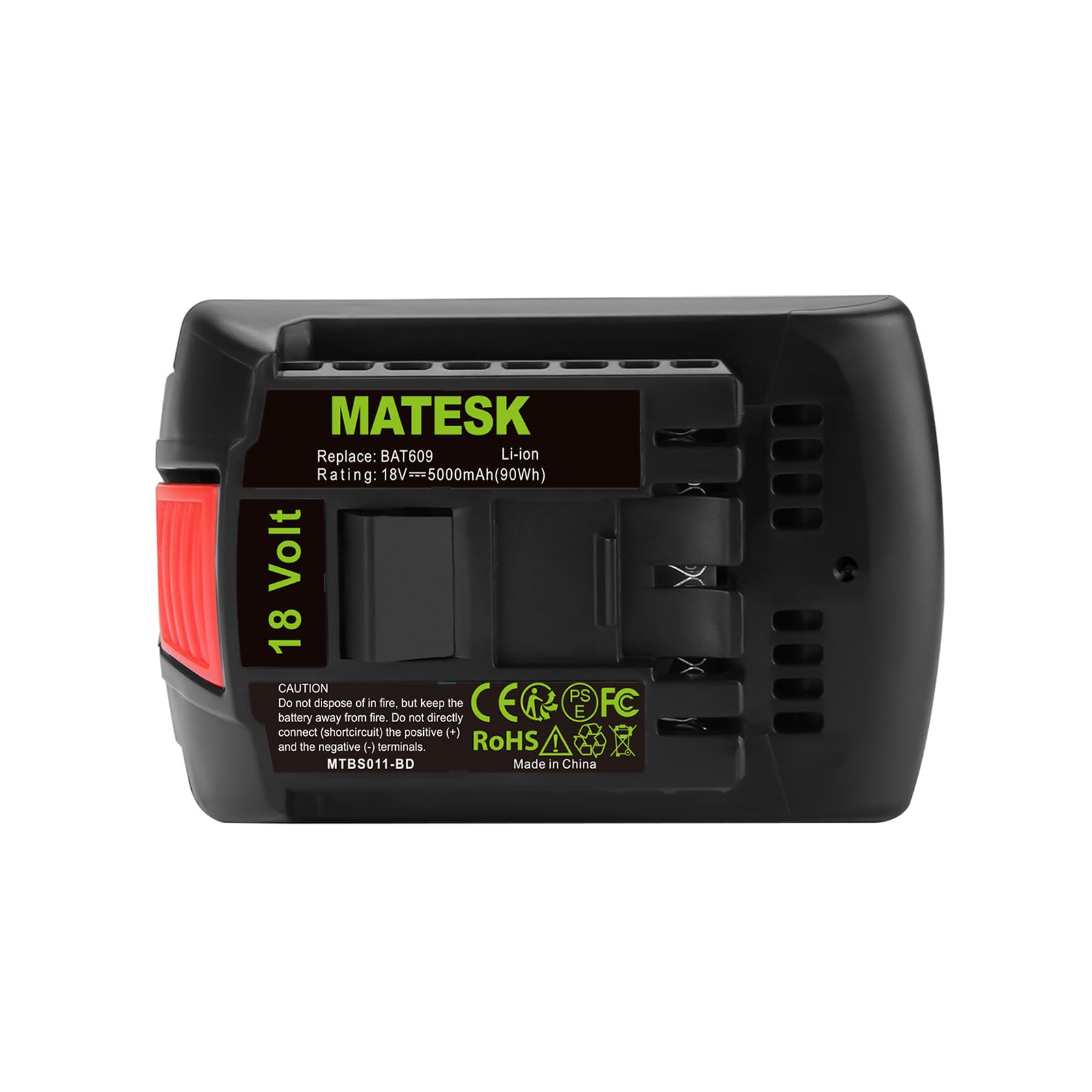 18V 5000mAh BAT609 Batterie pour Bosch BAT619G BAT619 BAT609G BAT618 BAT618G BAT610G CRS180 CFL180 CCS180 BSH180 CAG180B HDB180, GSR 18 V-LI, GBH 18 V-LI, GHO 18 V-LI, GWS 18 V-LI