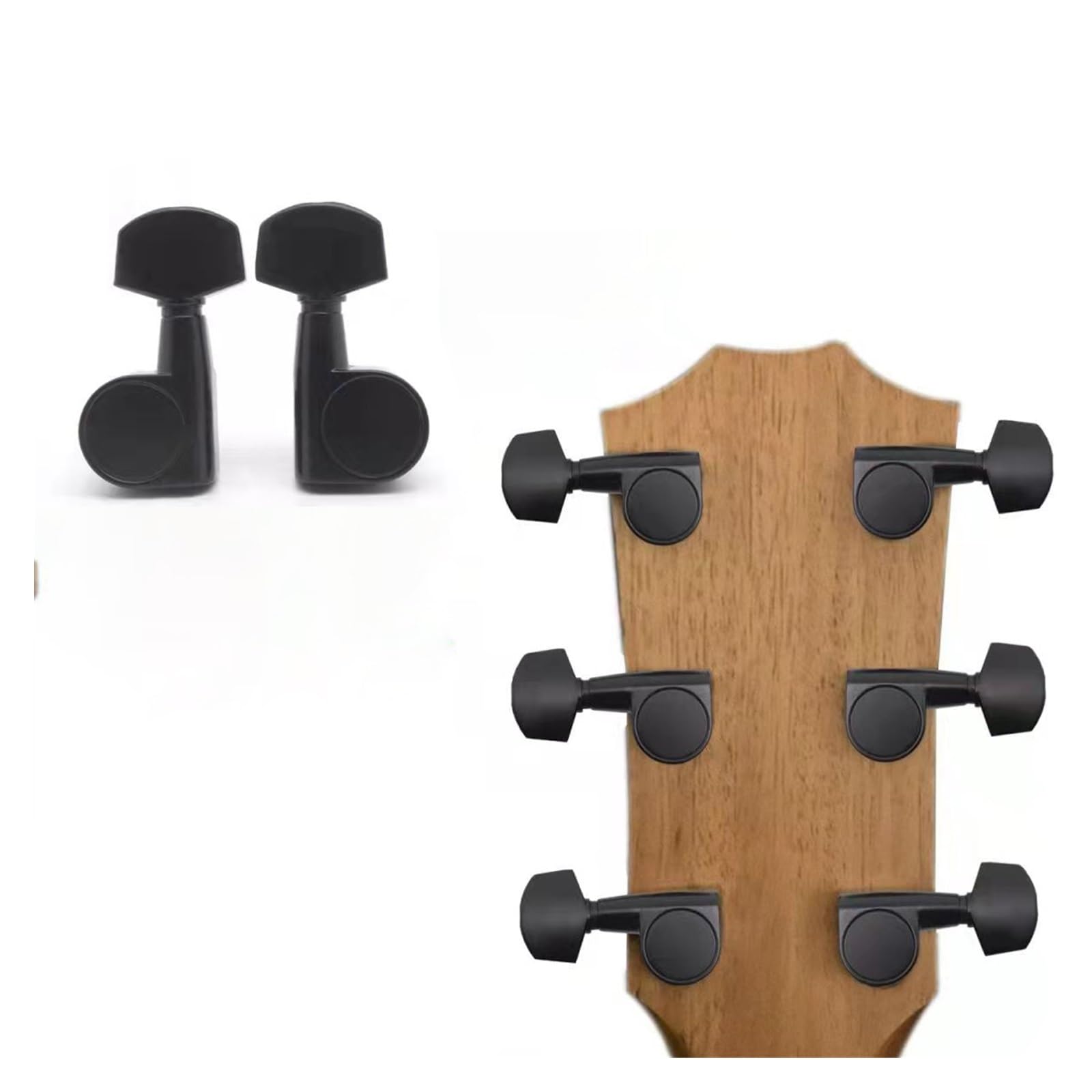 sintonizadores de guitarra, Clavijas de afinación completamente cerradas sin tornillos for guitarra folk, juego piezas 3L3R, Metal 1:18