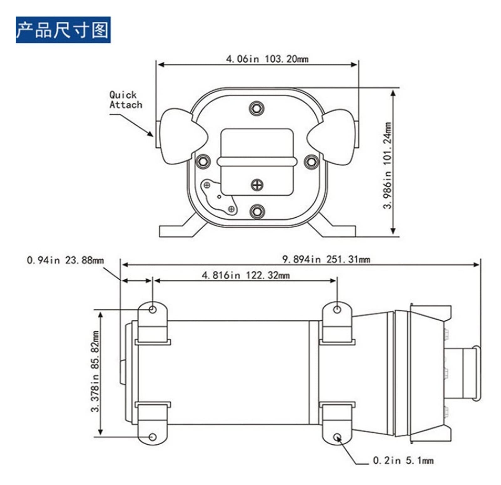Pompa Membranowa, 110 V 17m3 / h 4 0psi. Pompa membrana z zawodami Santoprene Przełącznik zapotrzebowania