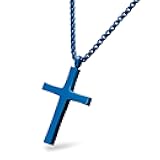 Stainless Steel Cross Adjustable Rolo Chain Pendant Necklace 16-28'' Inches