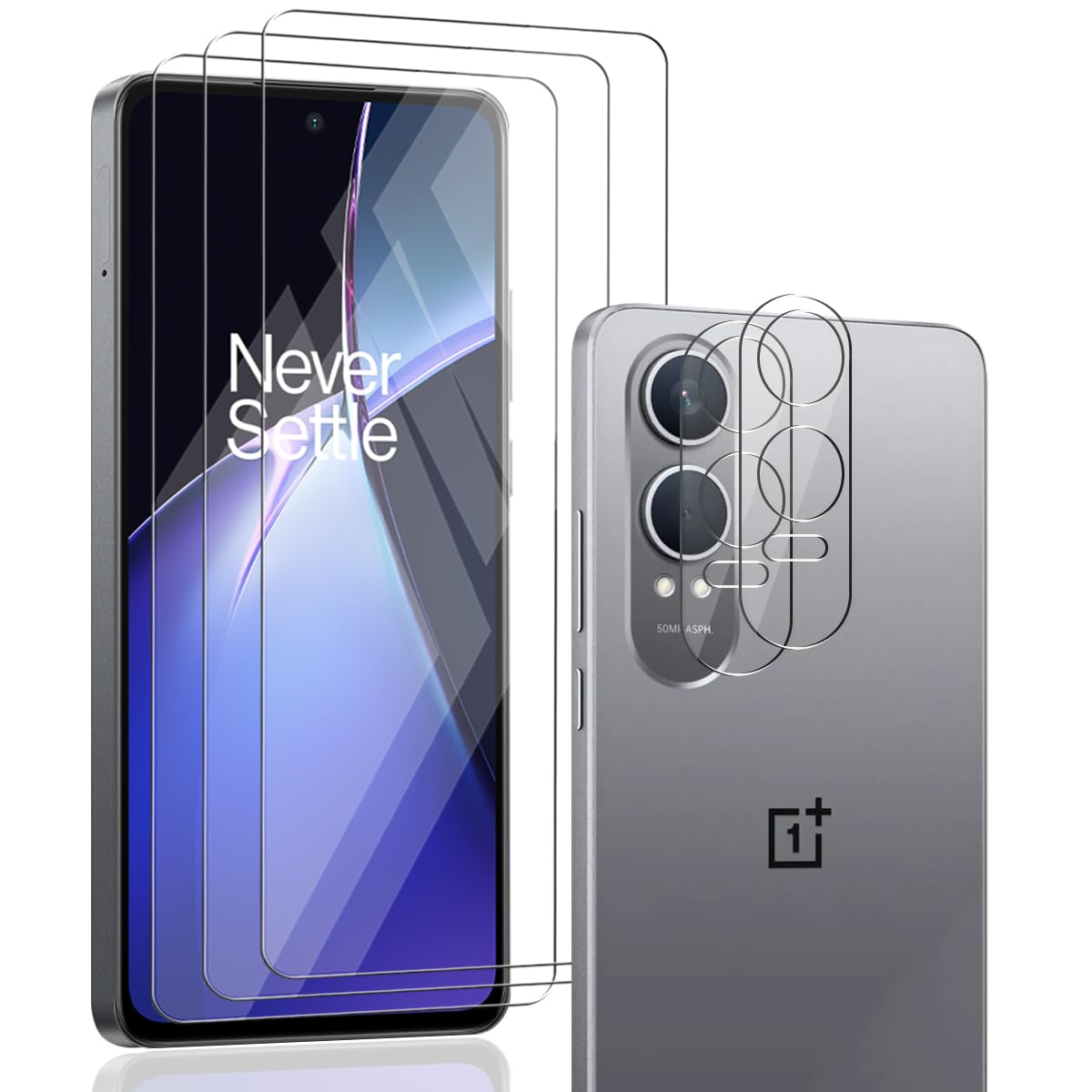 Mr.Shield Pellicola Vetro Temperato Per OnePlus Nord CE 4 Lite 5G | 3 Pezzi, 9H, Anti-impronta