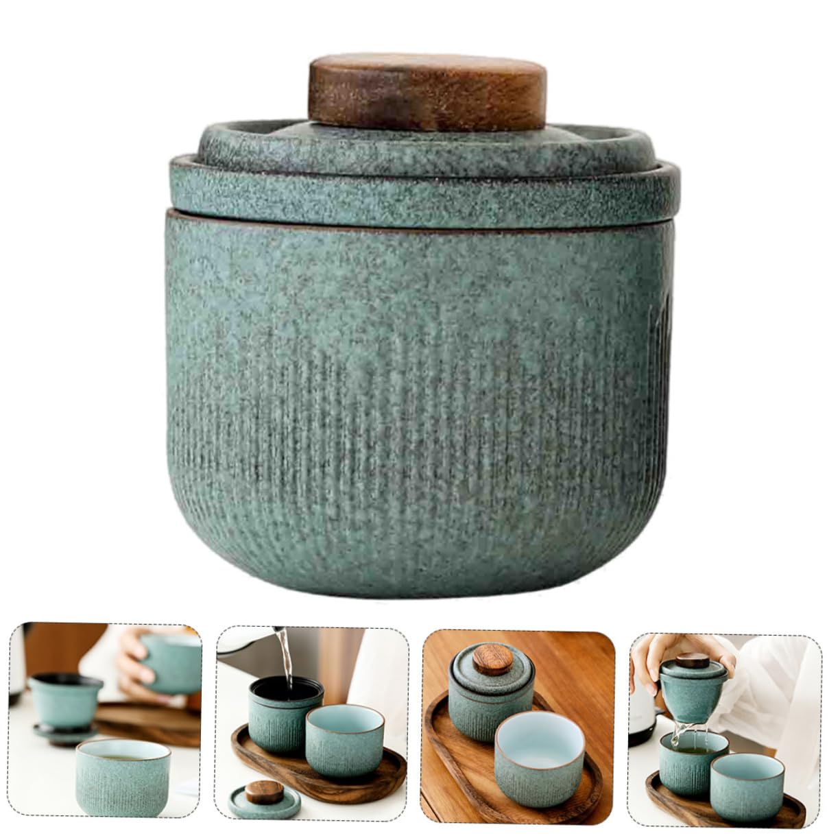 BESTonZON 1 Ensemble Ensemble De Service À Thé De Voyage En Céramique Ensemble De Porcelaine Théière Japonaise Service À Thé Matcha Thé Vintage Ensemble De Cérémonie Du Thé Gongfu Vintage