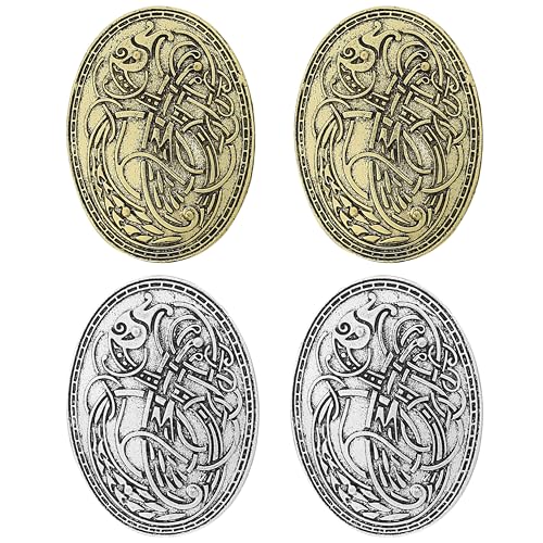 Viking Brooches Norse Dress Apron Pins Nordic Cloak, Shawl, Coat, Sweater Buckle Set with Age Oval Brooch, Turtle Amulet, Sweden Pin, Talisman, Shield Clasp Clothes Fasteners for Women Men