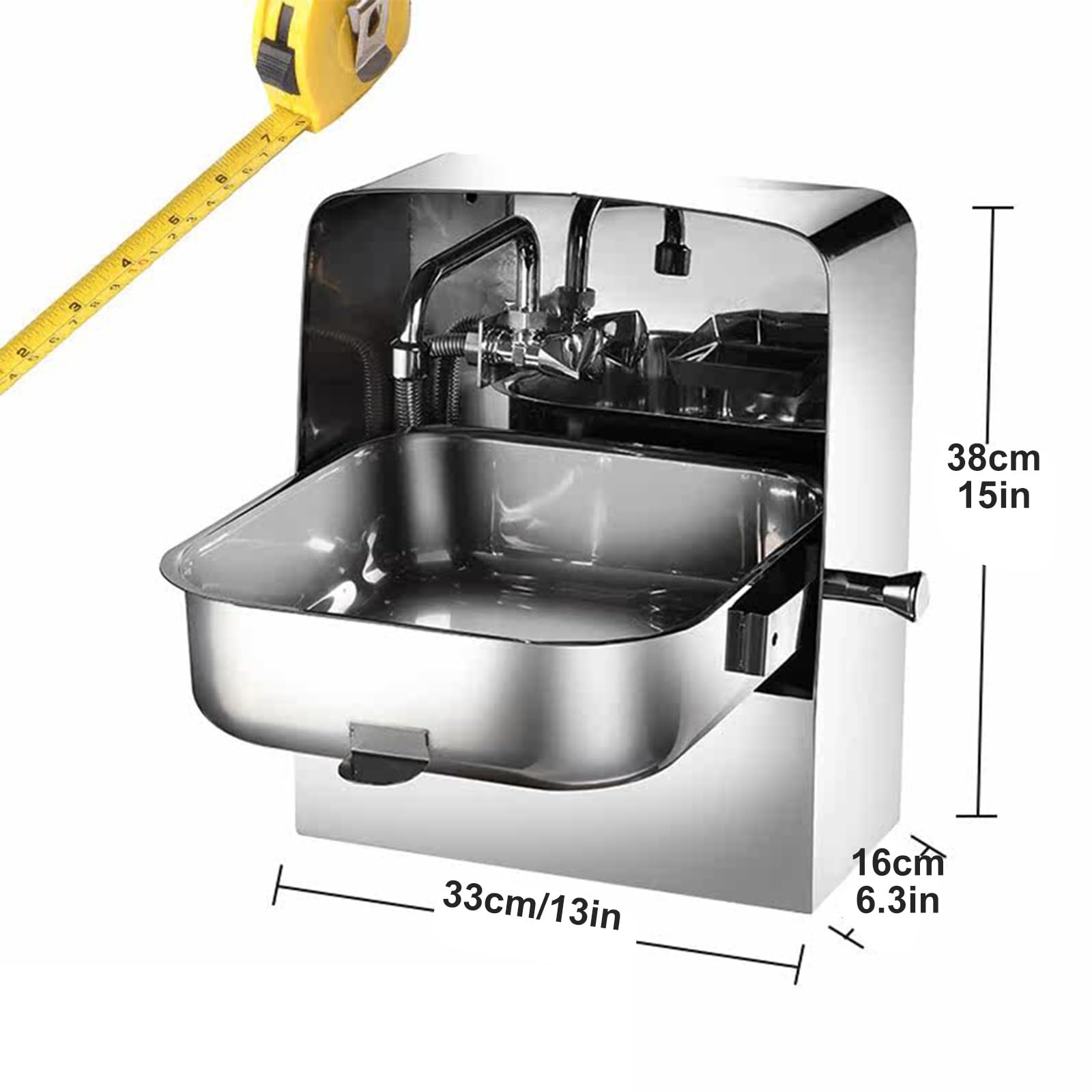 Fregadero Plegable para Barcos y Autocaravanas con Grifo, Lavabo de Acero Inoxidable para Autocaravanas, Yates, Bares y Food Trucks