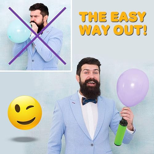 Miniatura 7 de ArtCreativity Juego de inflador de aire con bomba de globo, paquete de 2, infladores de aire portátiles para globos, plástico resistente, bombas