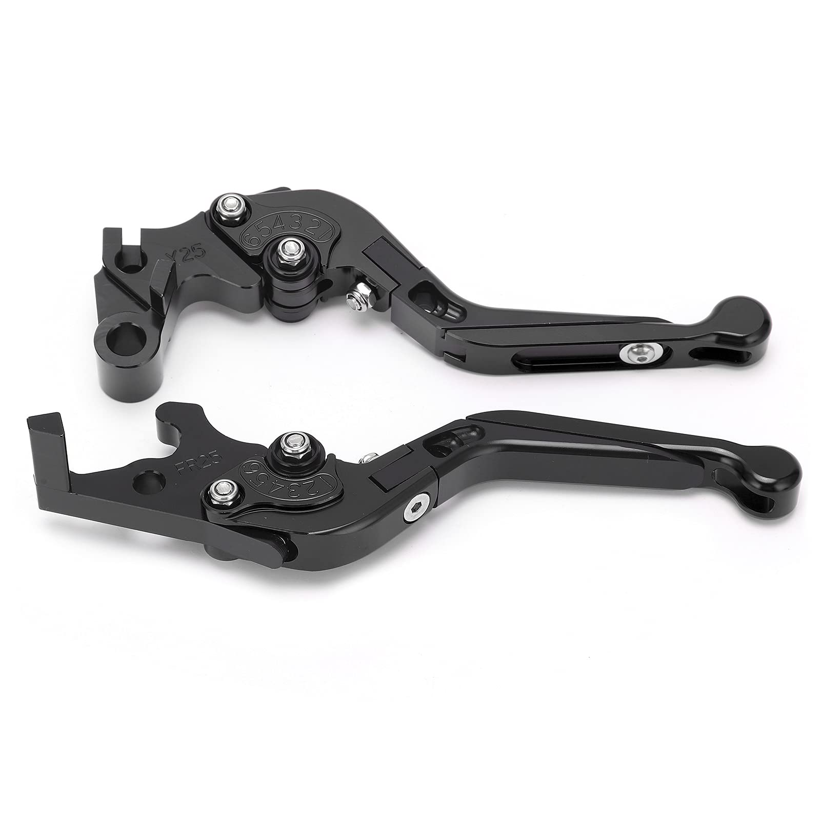 Leva della Frizione, Manico del Freno per Bici Leve Freno Bici di Sostituzione Leve Freno Regolabili Leve Frizione CNC Alluminio Alluminio Freno Frizione Controllo per MT25 MT -03 R25 R3 (BLACK)
