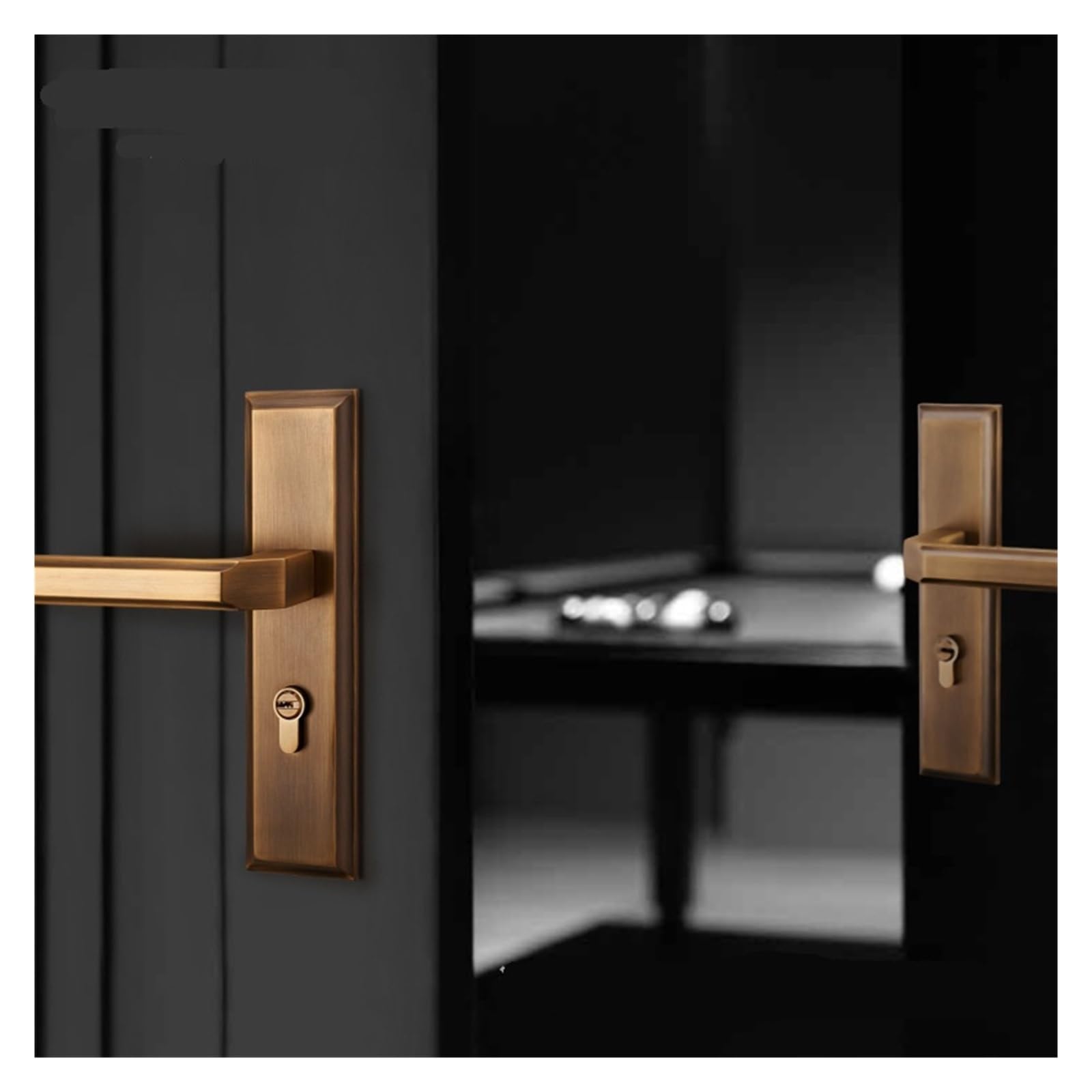 Madera Maciza Cerradura de Puerta Negro Silencioso Anti-Palanca Baño