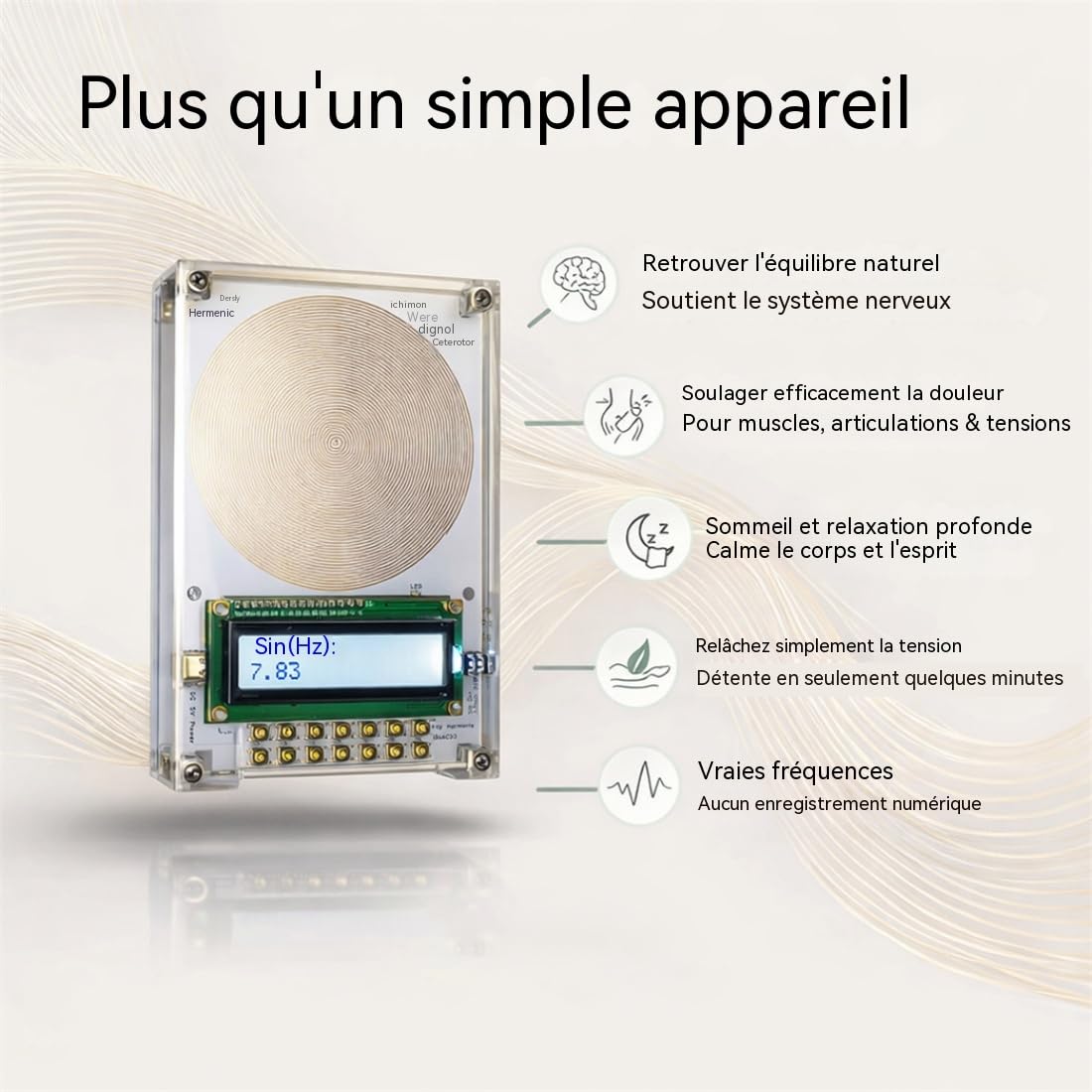 Générateur de Fréquences 7,83 Hz Onde Sinusoïdale Pure Réglable 0,01 Hz à 200 kHz Portable avec Écran USB