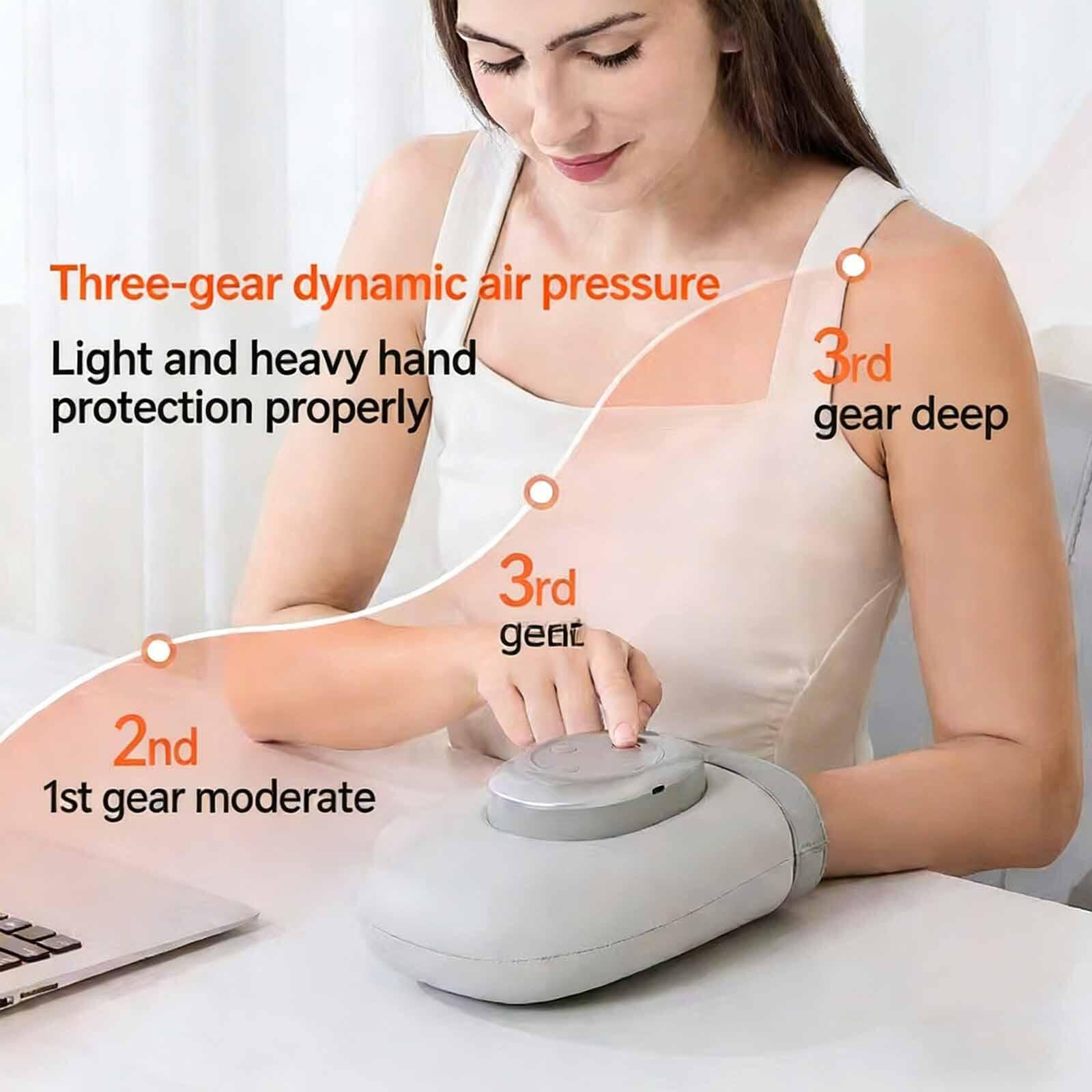 Massaggiatori Mani Elettrici Hand Massager Riscaldamento Compressione 3 Massaggi 3 Temperature 5 Livelli Timer Auto Alleviare Affaticamento Delle