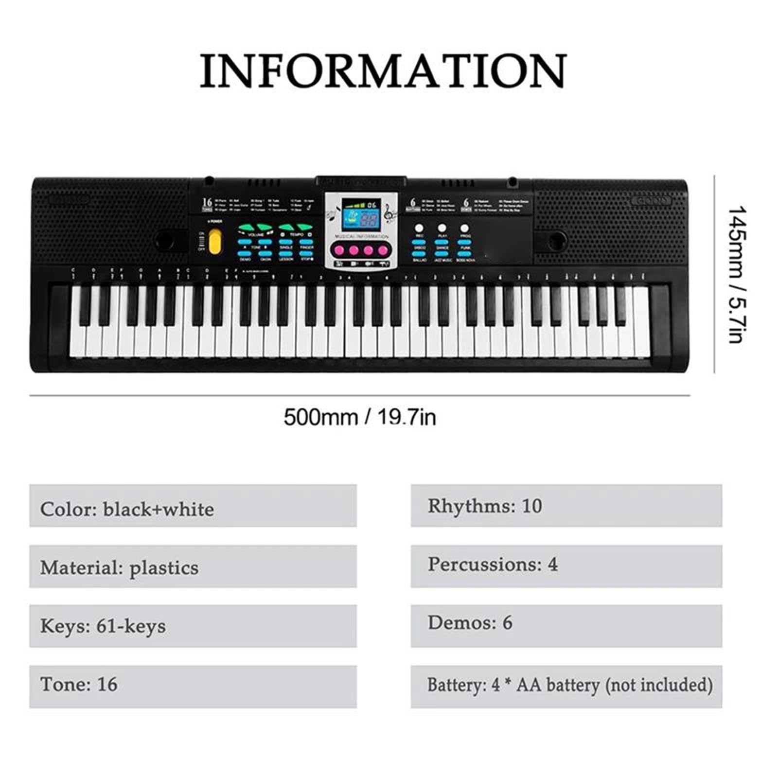 Tastiera Digitale Per Principianti 61 Tasti Pianoforte Elettronico Musica Digitale Tastiera Elettronica Strumento Musicale Con Microfono Per Principianti