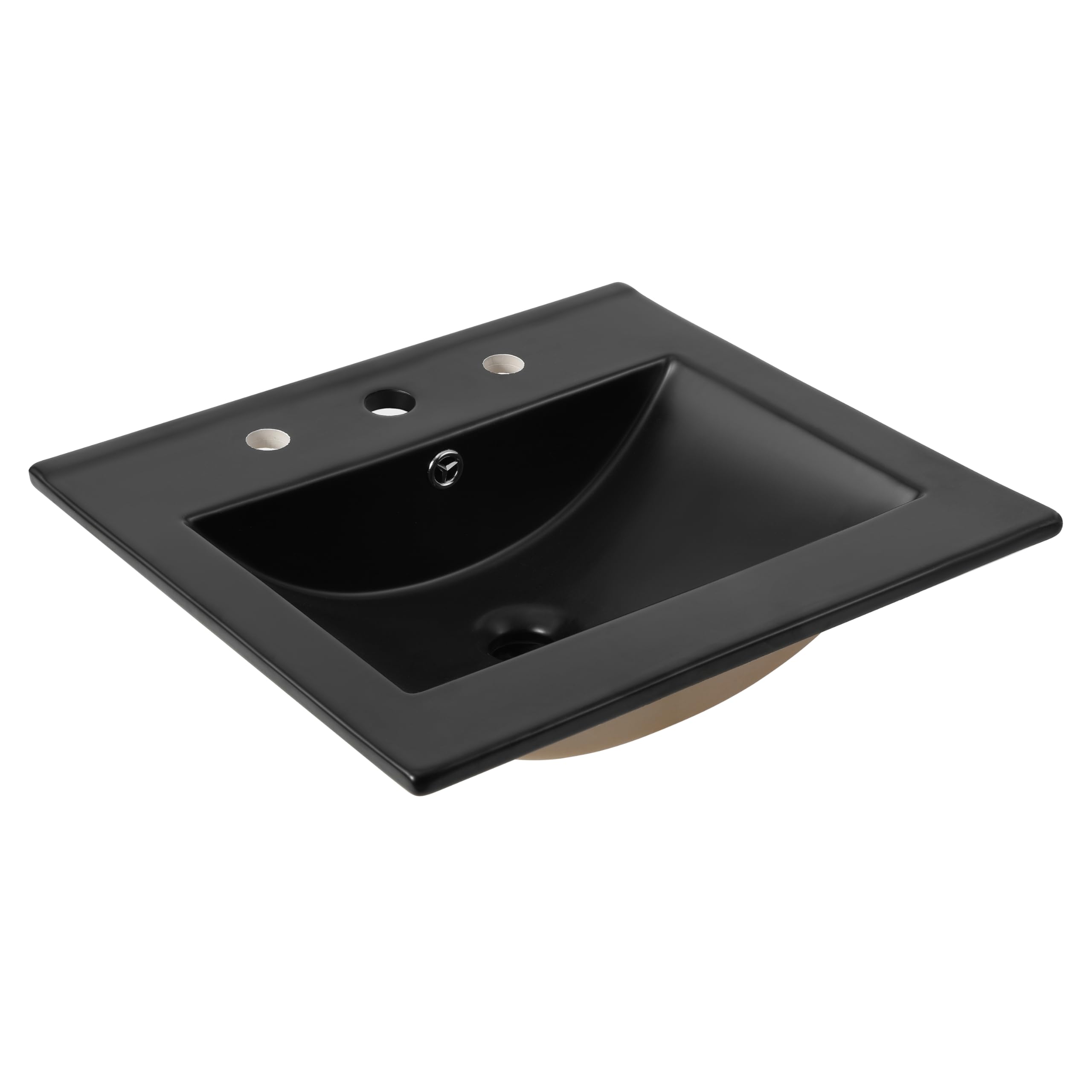 JONATHAN Y Ancillary 20" Bathroom 3-Hole Sink Top, Black