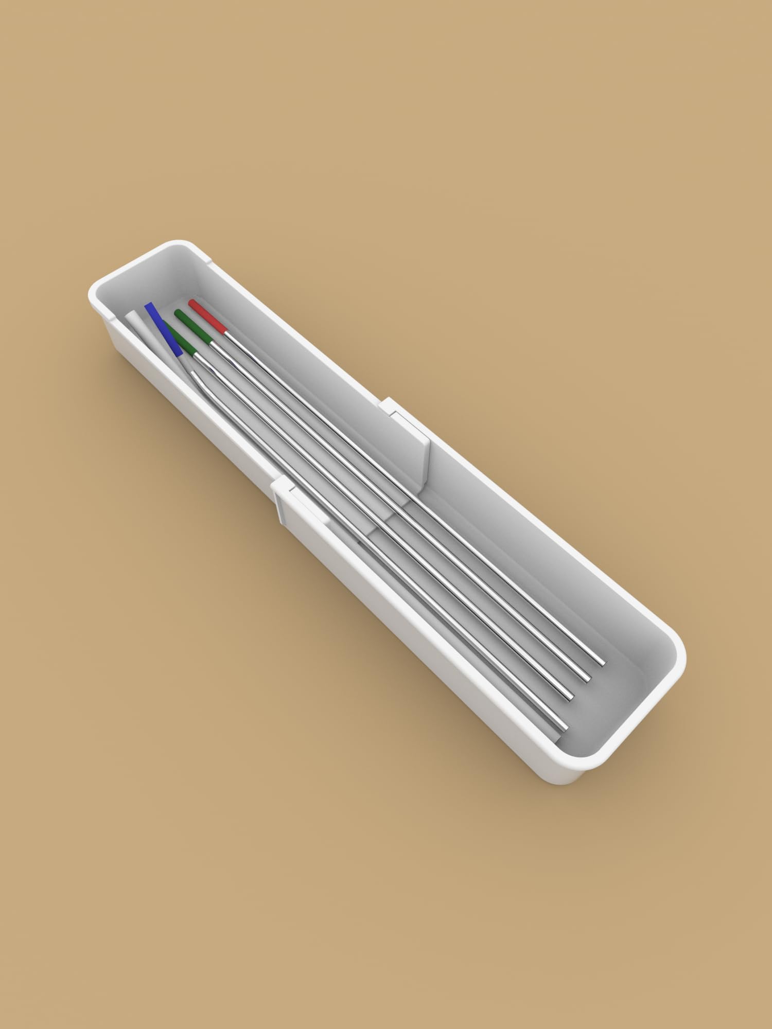 Expandable Straw Organizer For Drawer and Counter, Cabinet Straw Holder for Reusable Standard Straws and Stanley Long Straws, Multi-functional Storage for Kitchen, Bathroom, Office and RV