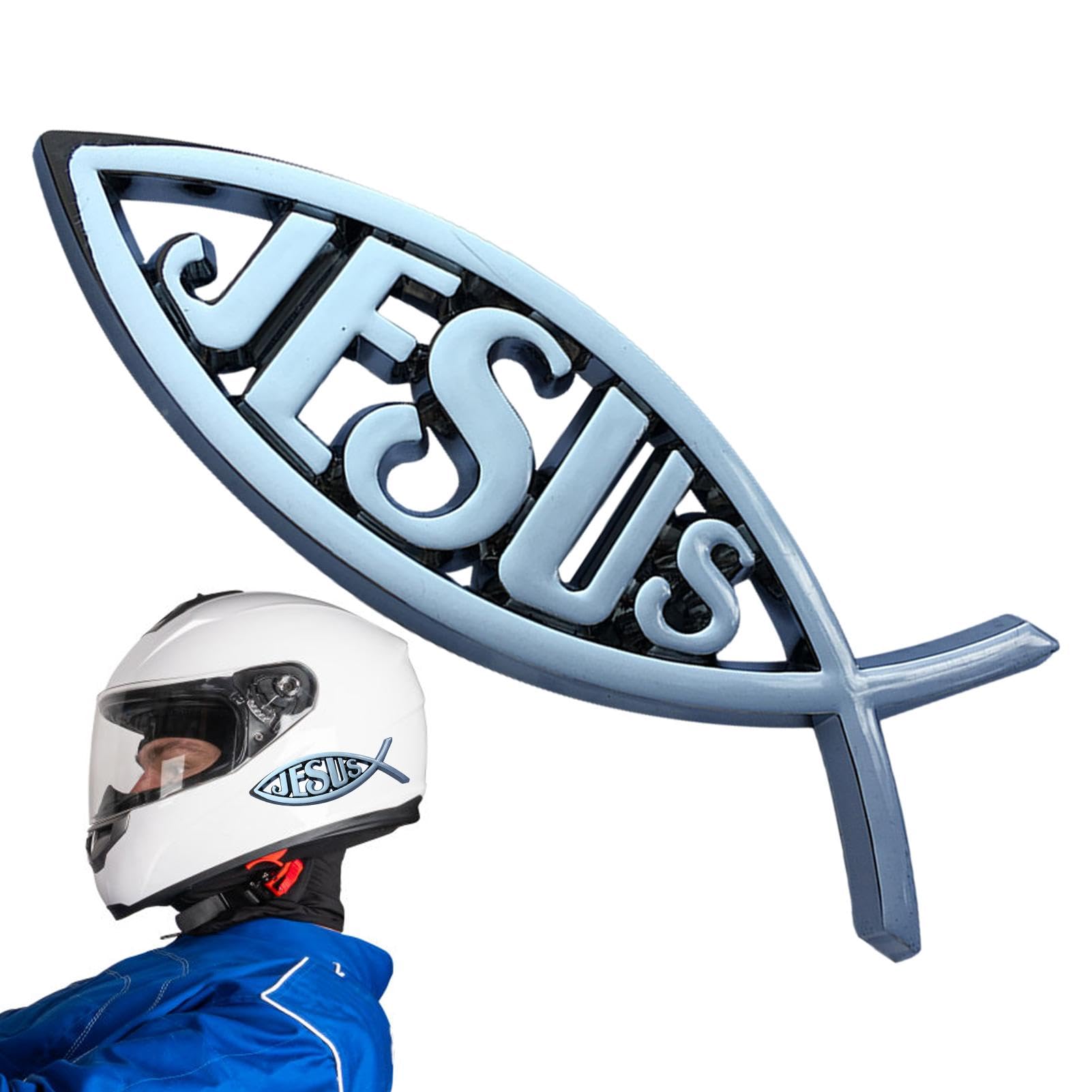 3 Adesivi Per Auto, A Forma Di Croce, Autoadesivi, Con Gesù Ichthys