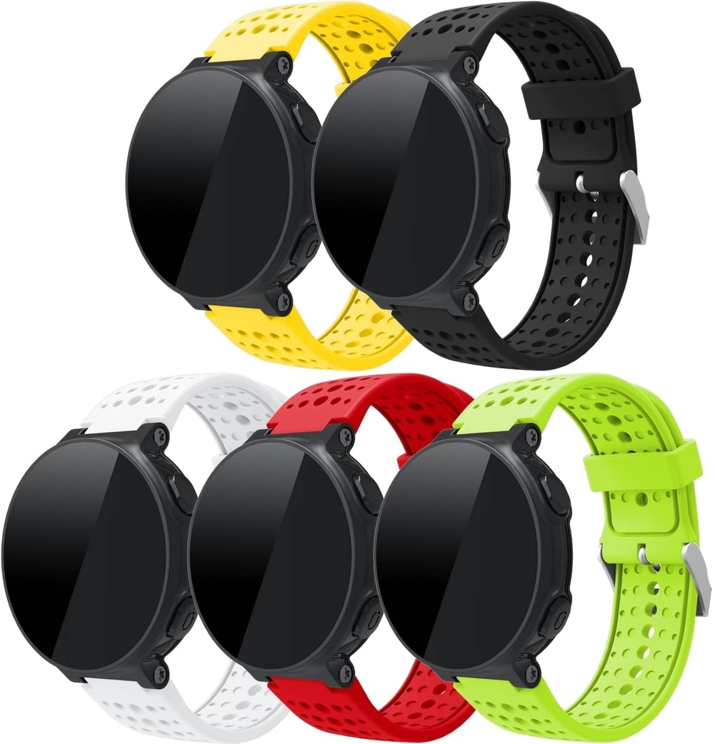 Gransho compatible with Garmin Forerunner 735 / Forerunner 235 / Forerunner 230 Watch Band, Waterproof Soft Silicone Replacement Strap for All Seasons NO231110 (K [Pack of 5])