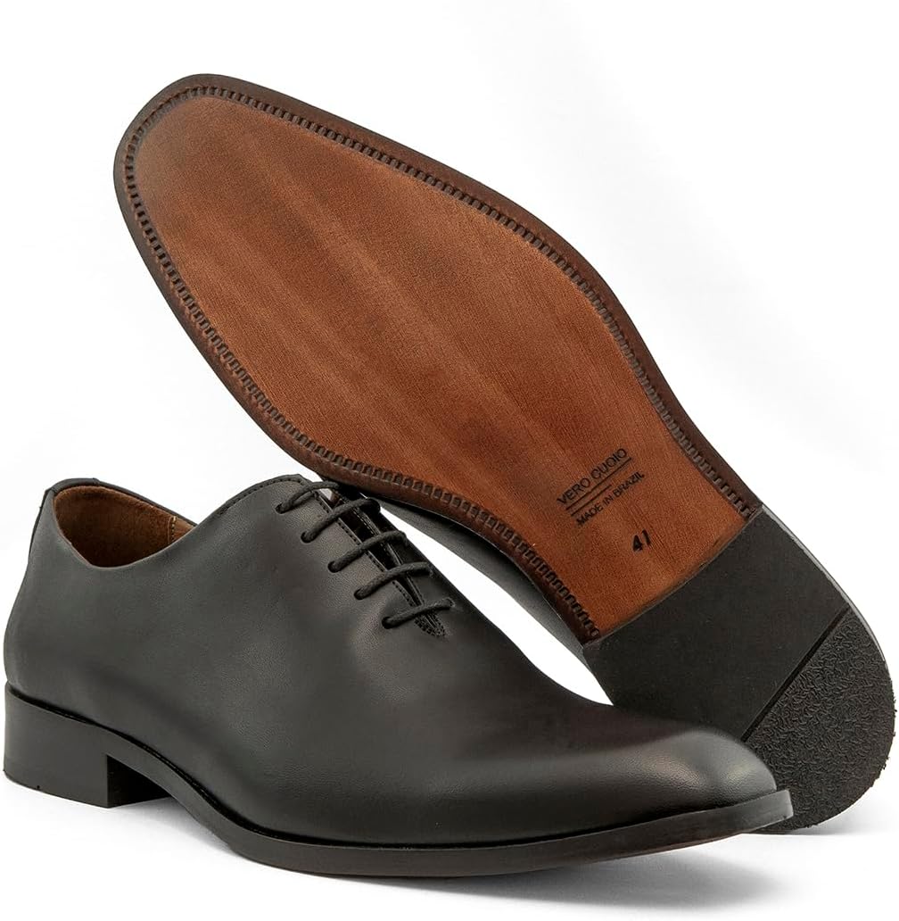 Sapato Social Masculino Wholecut Vero Cuoio – Couro Legítimo Premium, Confortável, Peça Única com Solado em Couro – Turunelli Calçados