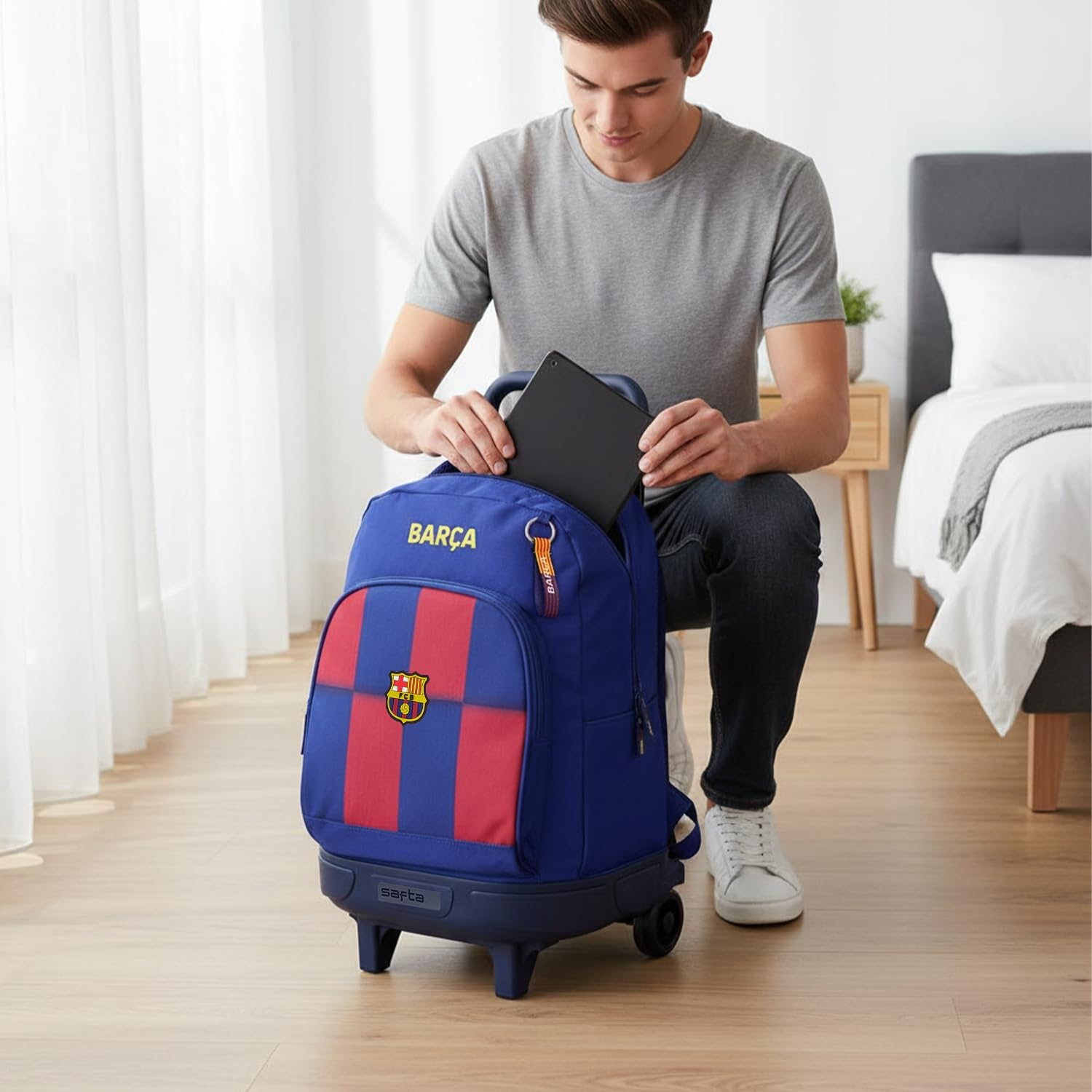 Safta FC Barcelona Rucksack, Unisex, verstellbare Griffe, leicht und bequem, ideal für Schule und Alltag, Barça-Rucksack, Unisex, Kinder