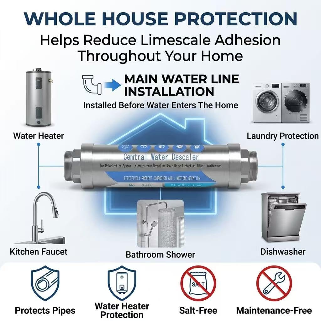 Whole House Water Descaler - Salt-Free Limescale Remover -5