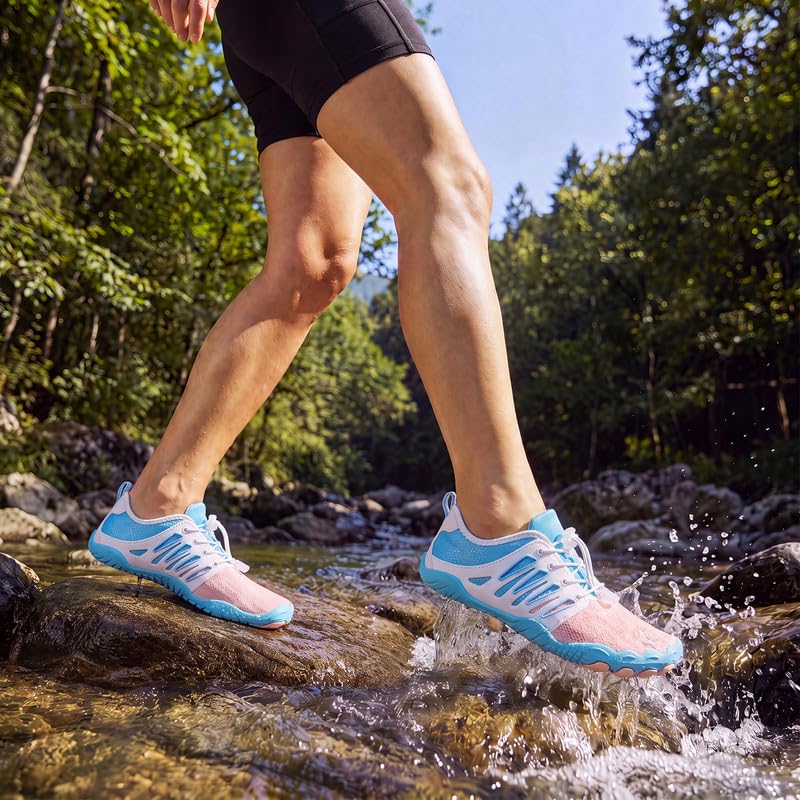 Image of Hike Barefoot Water Shoes for Women Men Footwear, Quick Dry Wide Toe Box Pro Beach Swim Athletic Sports Shoes, Non-Slip Lightweight Aqua Shoe for Pool Hiking Walking Kayaking Diving Surfing