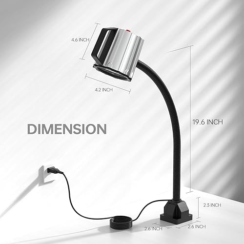 Miniatura 2 de 18W llevó la luz de la máquina, lámpara de máquina de 18W, 1800 lúmenes luz de trabajo flexible de la máquina para torno de madera, máquina de la