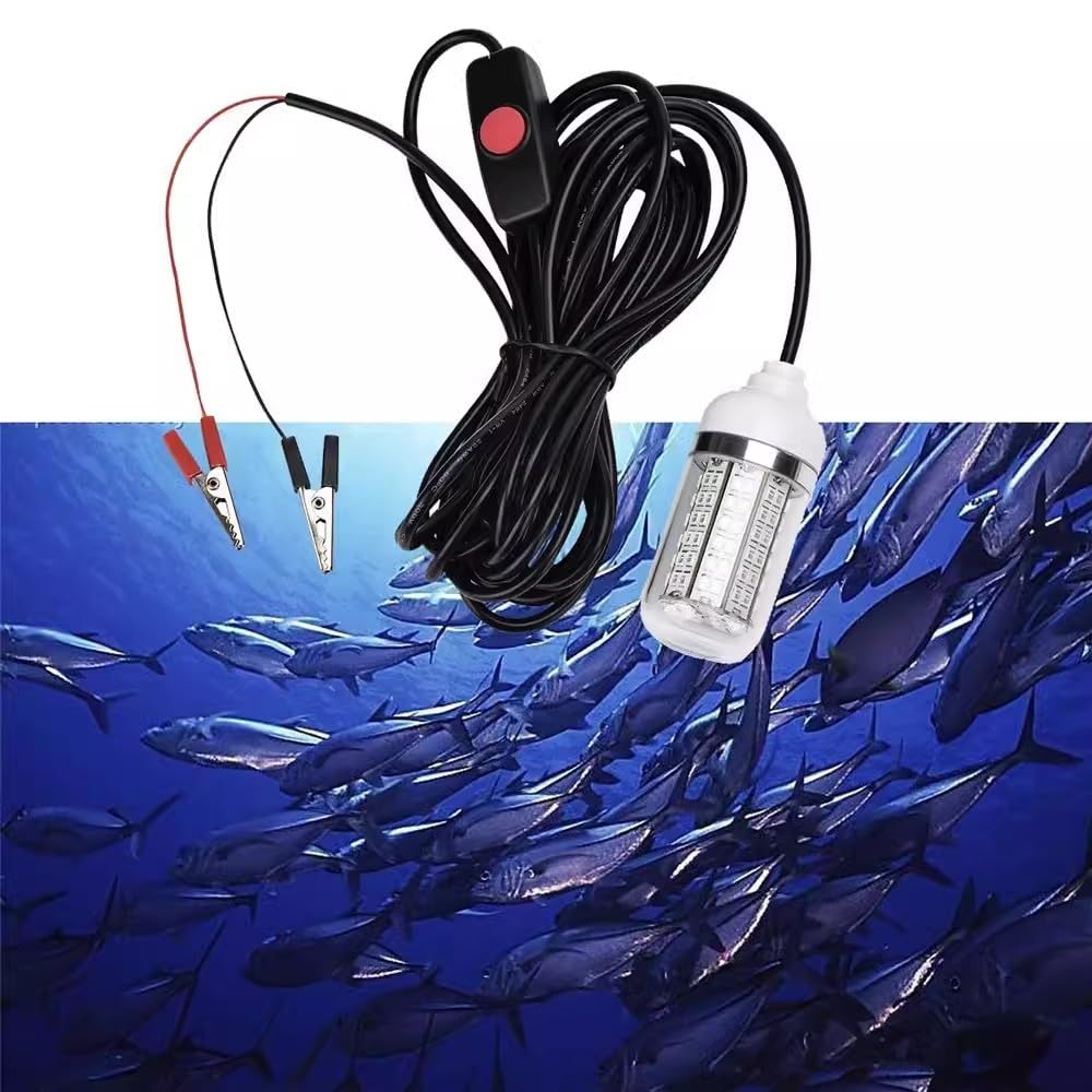 Luz De Pesca Nocturna Sumergible LED Verde 108 Cuentas IP68 – Atrae Peces En Aguas Profundas (Cable 5m)