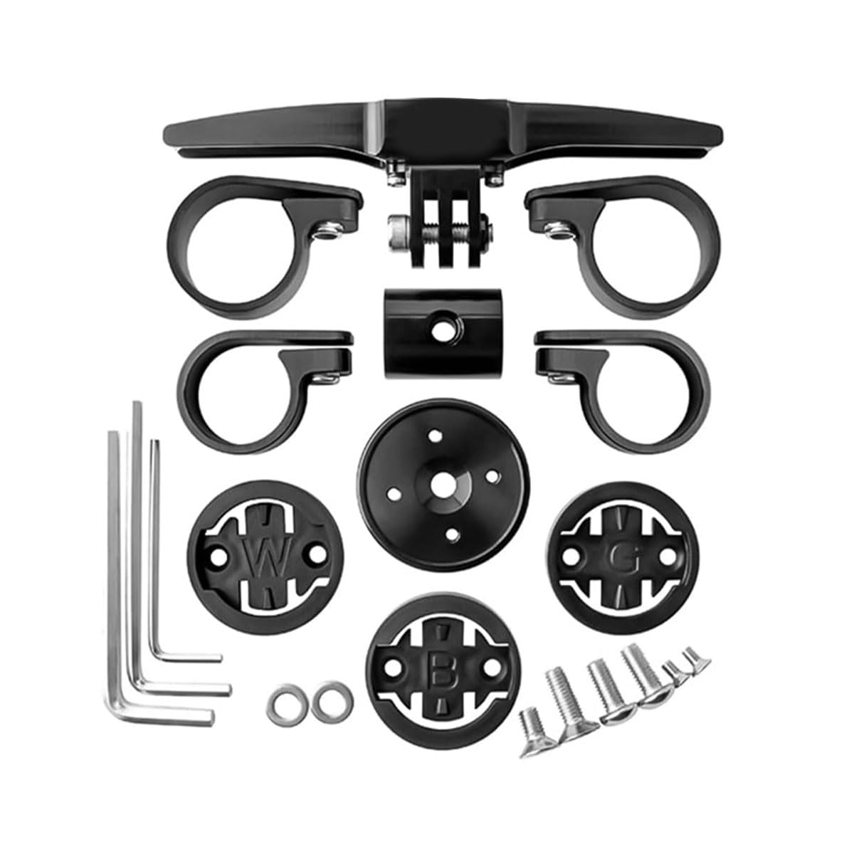 1Set Fahrradcomputerhalterung, Schnellspannhalterung aus Aluminiumlegierung Geeignet für TT-Lenkerhalterung, Triathlon-Lenker (schwarz)