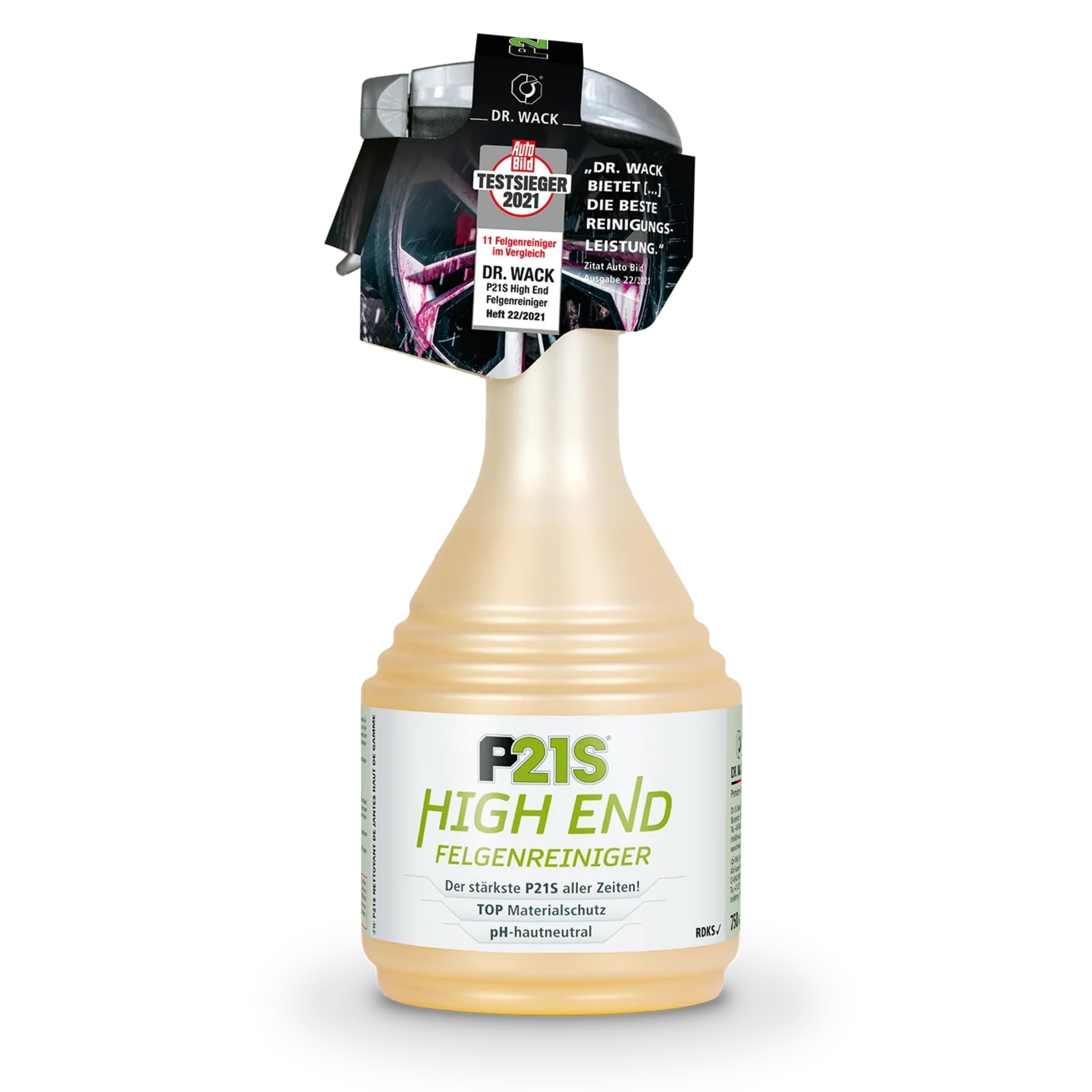 DR. WACK - P21S HIGH END Felgenreiniger 750 ml - Felgen Spray mit Gel-Formel & Wirkindikator - Schnelle & schonende Reinigung - pH-hautneutral & biologisch abbaubar - Hochwertige Autopflege