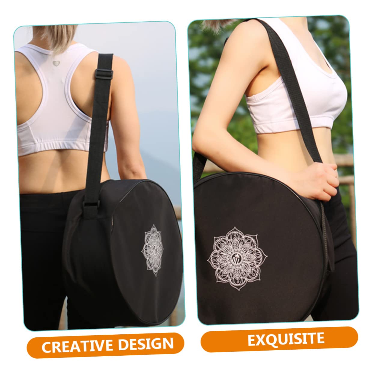 Happyyami 2stücke Yoga Aufbewahrungstasche Große Kapazität Sportzubehör Yoga Block Tasche Rückroller Organisator Tragegurt Für Yogazubehör