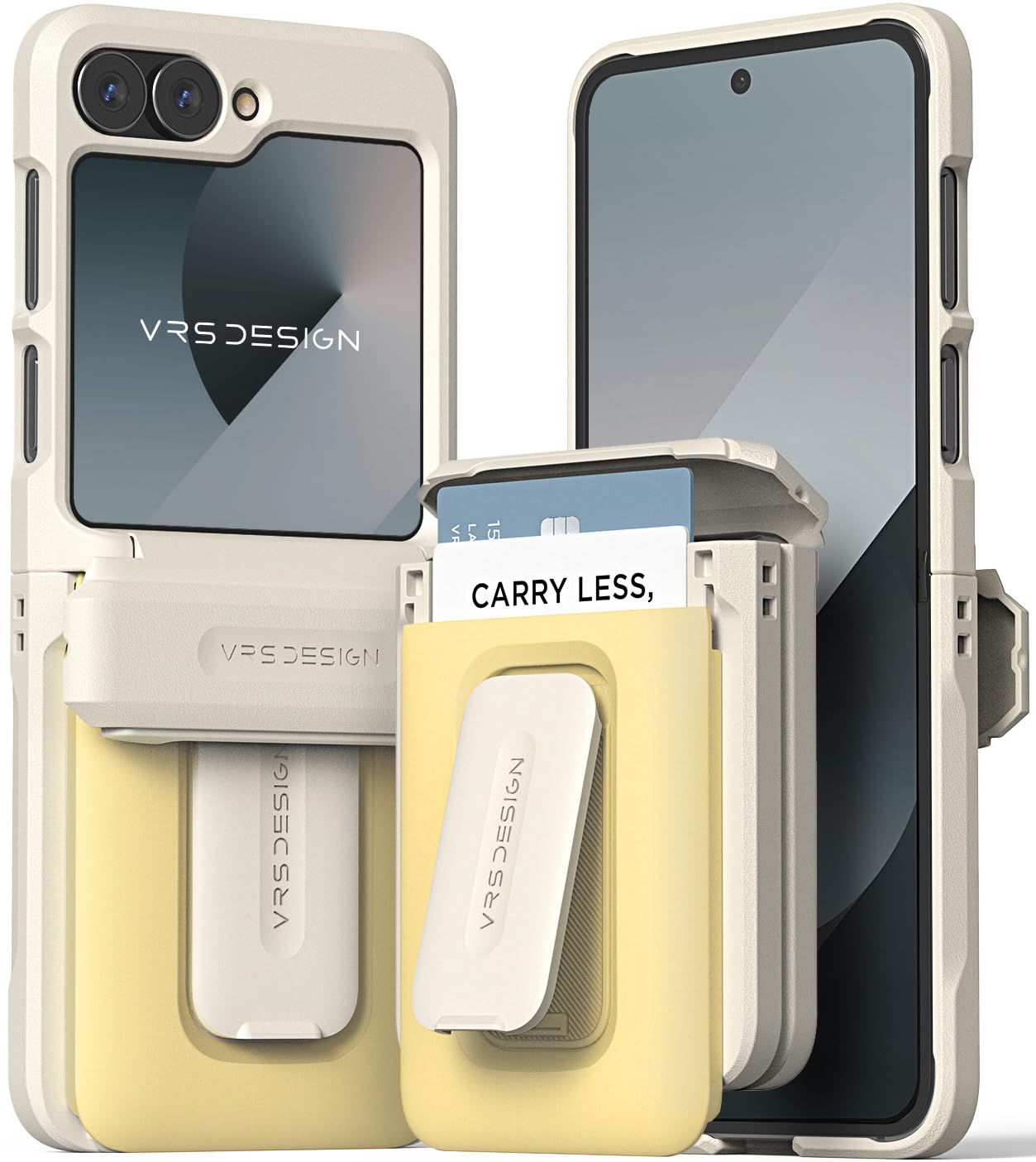 VRS Design D-Wallet Orb for Samsung Galaxy Z Flip 6 case cover wallet [2 Card Holder Slot] Built-in [Kickstand] and [Hinge Protection] - Lemonade